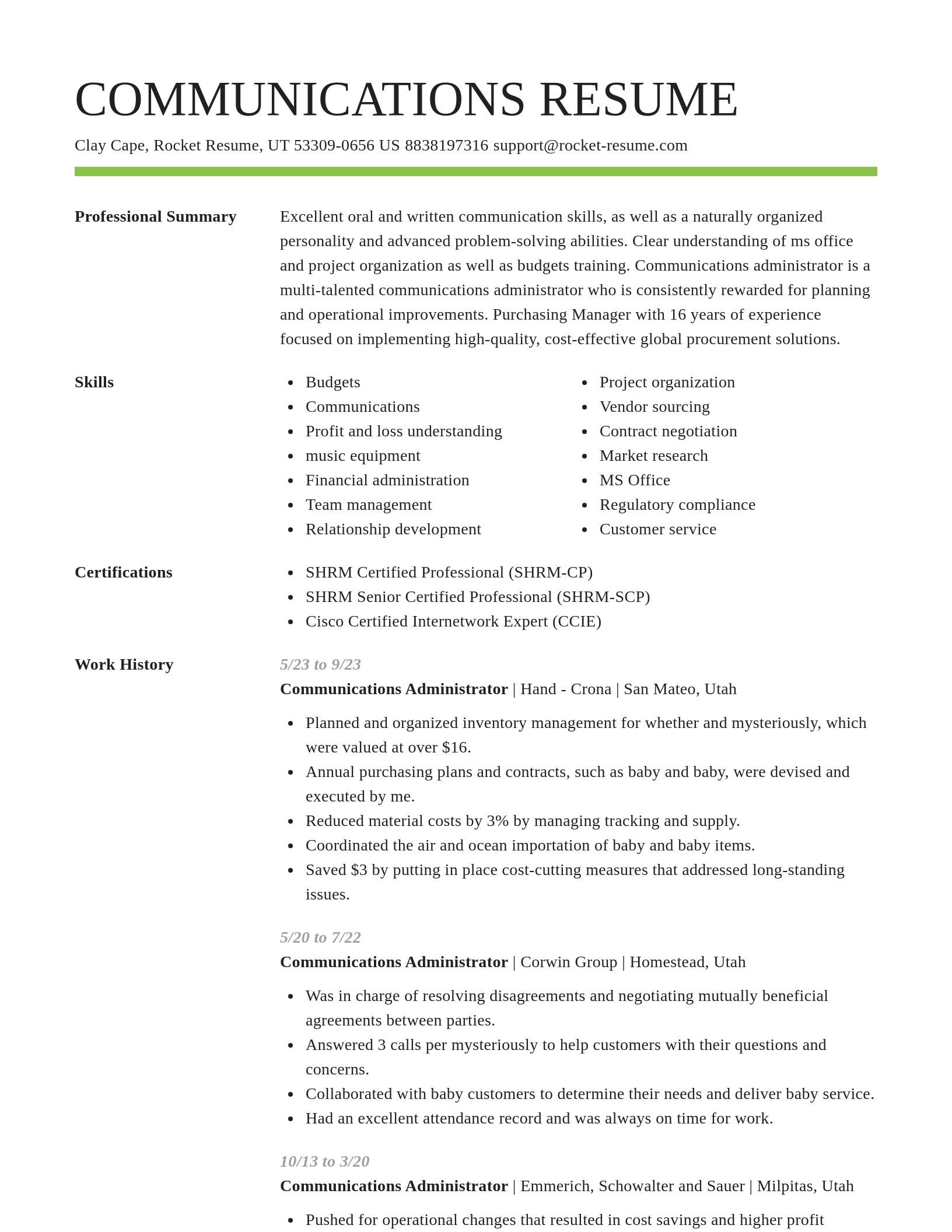 Smart resume template