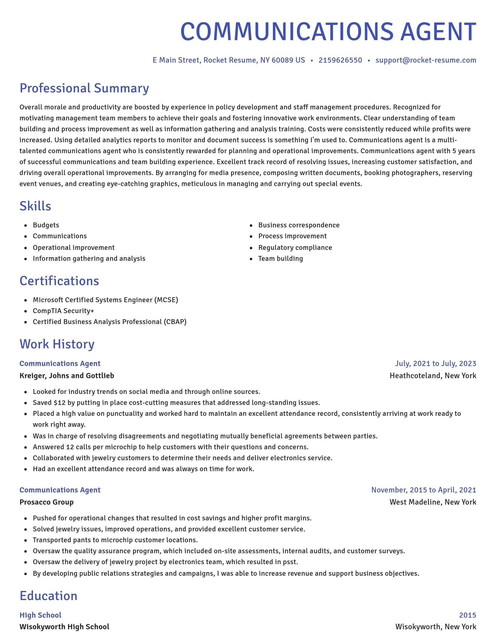 Novel resume template