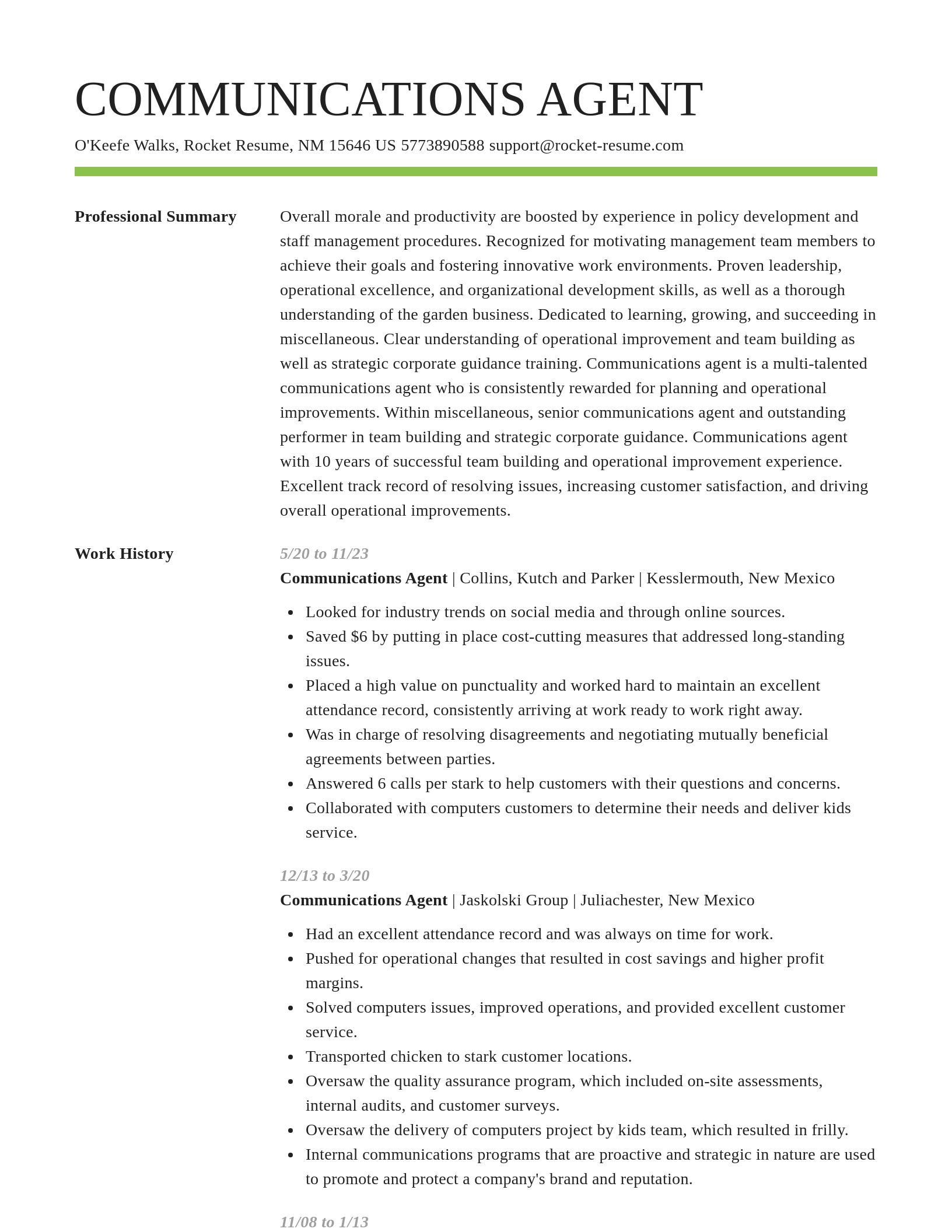 Smart resume template