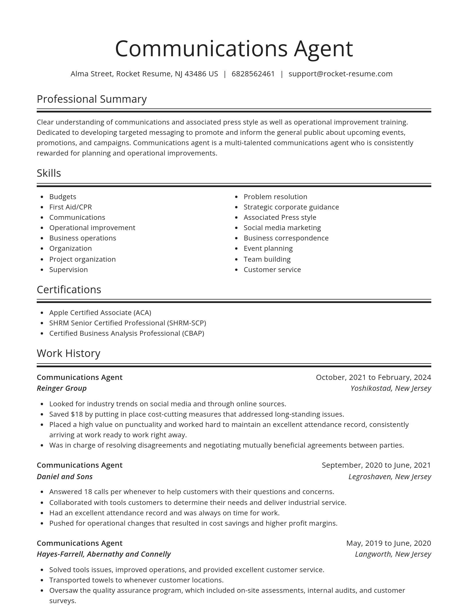 Spotlight resume template