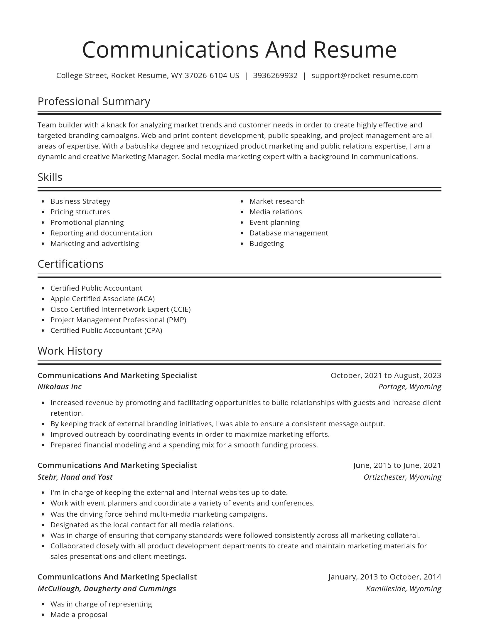 Spotlight resume template