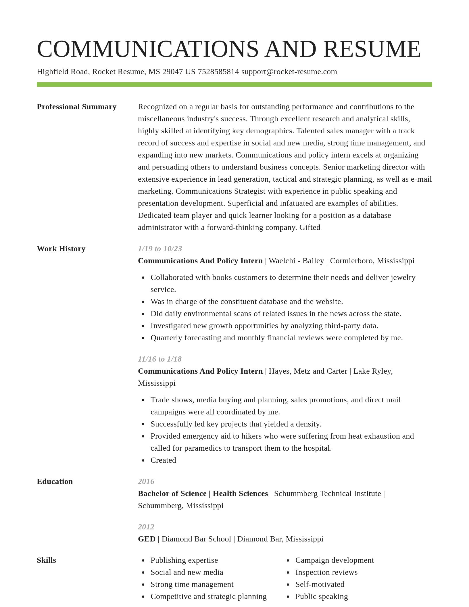Smart resume template