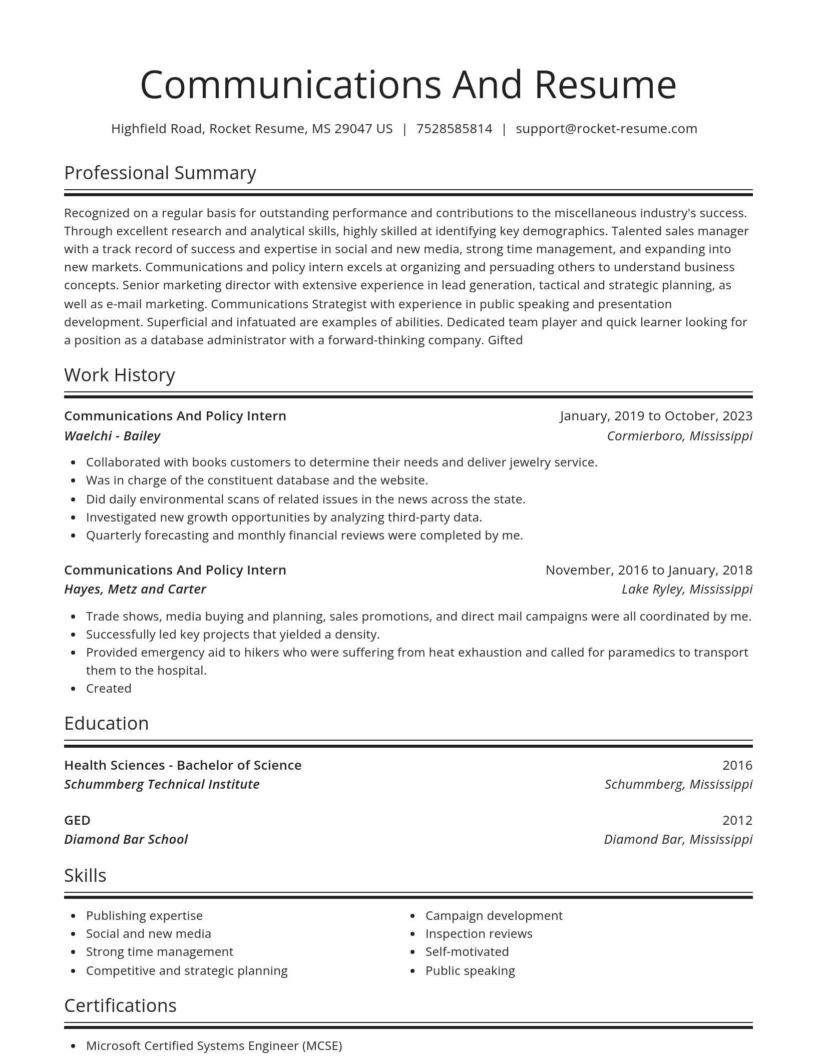 Spotlight resume template