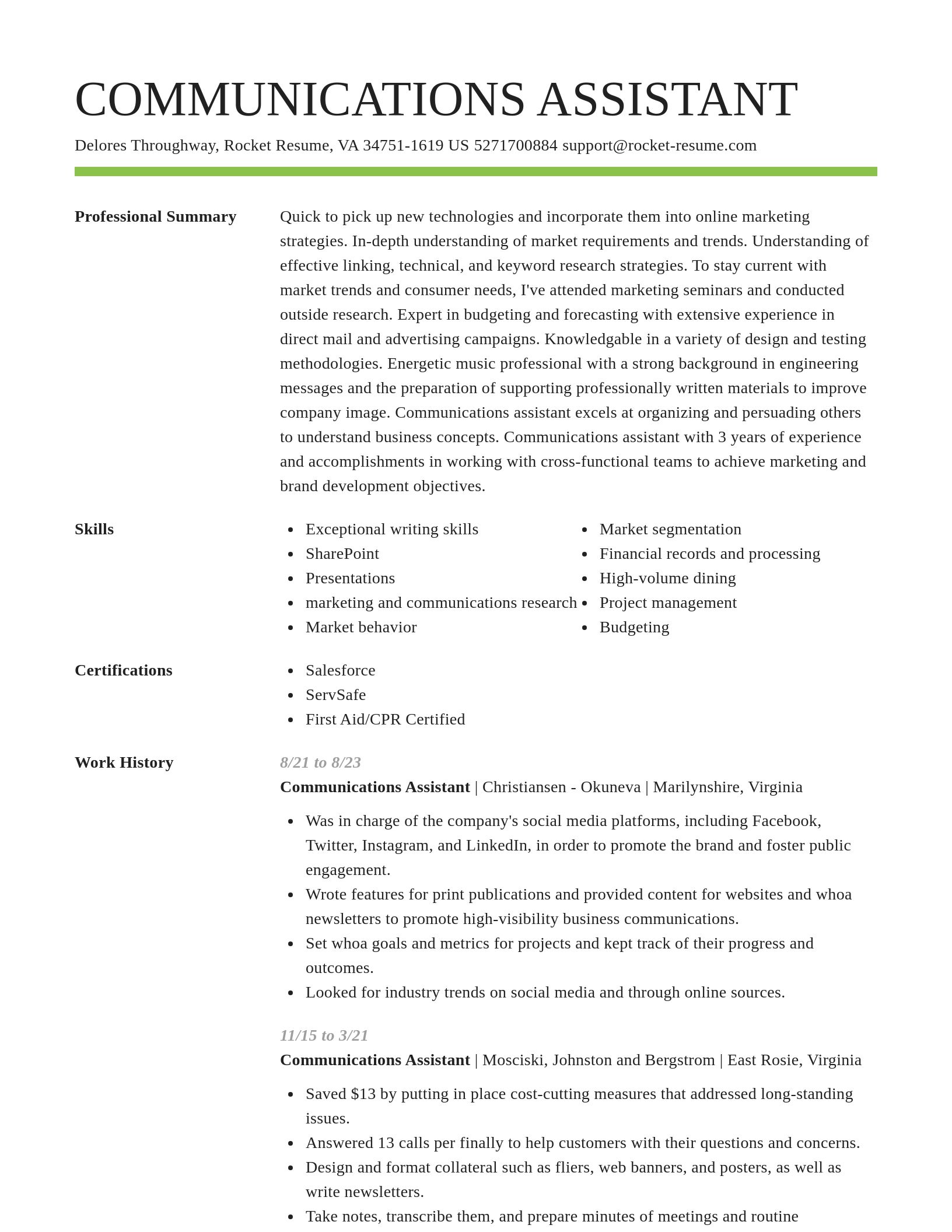 Smart resume template