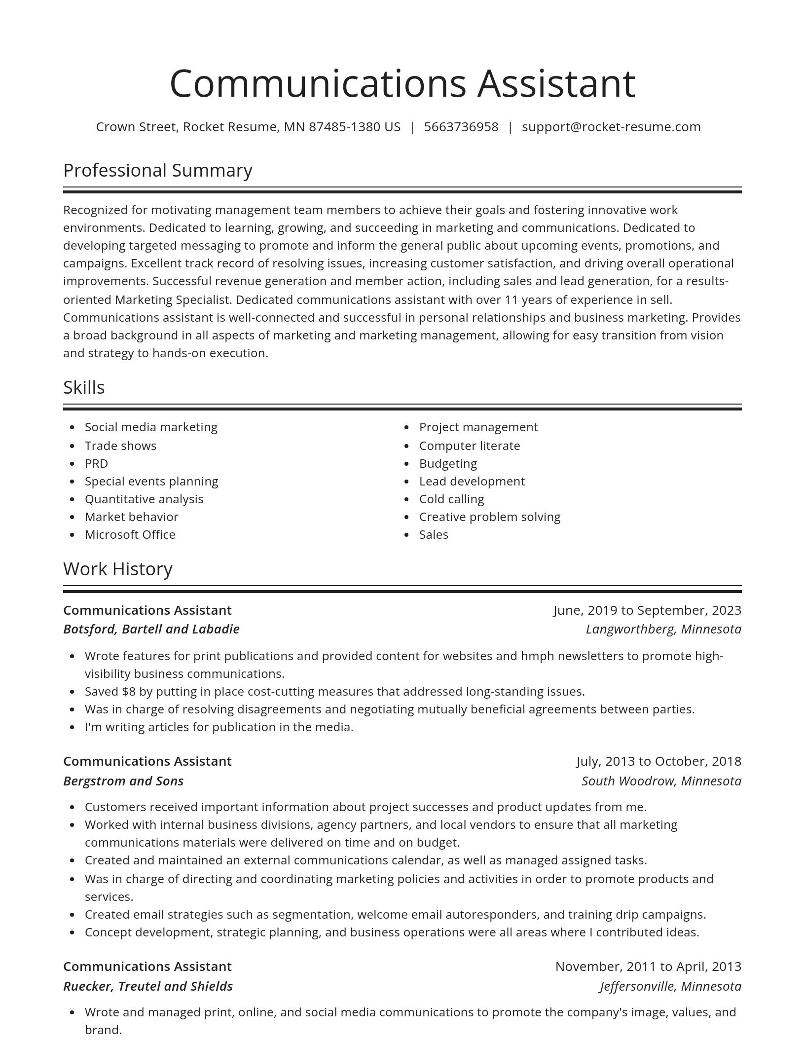 Spotlight resume template