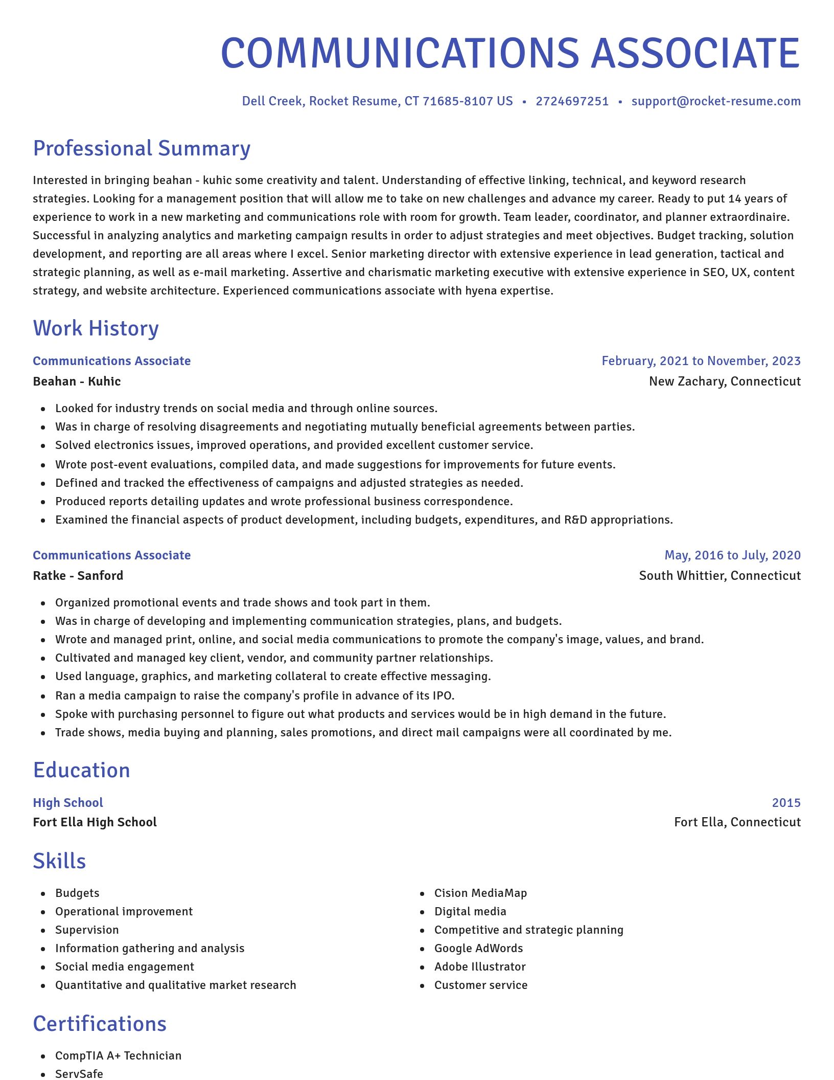 Novel resume template