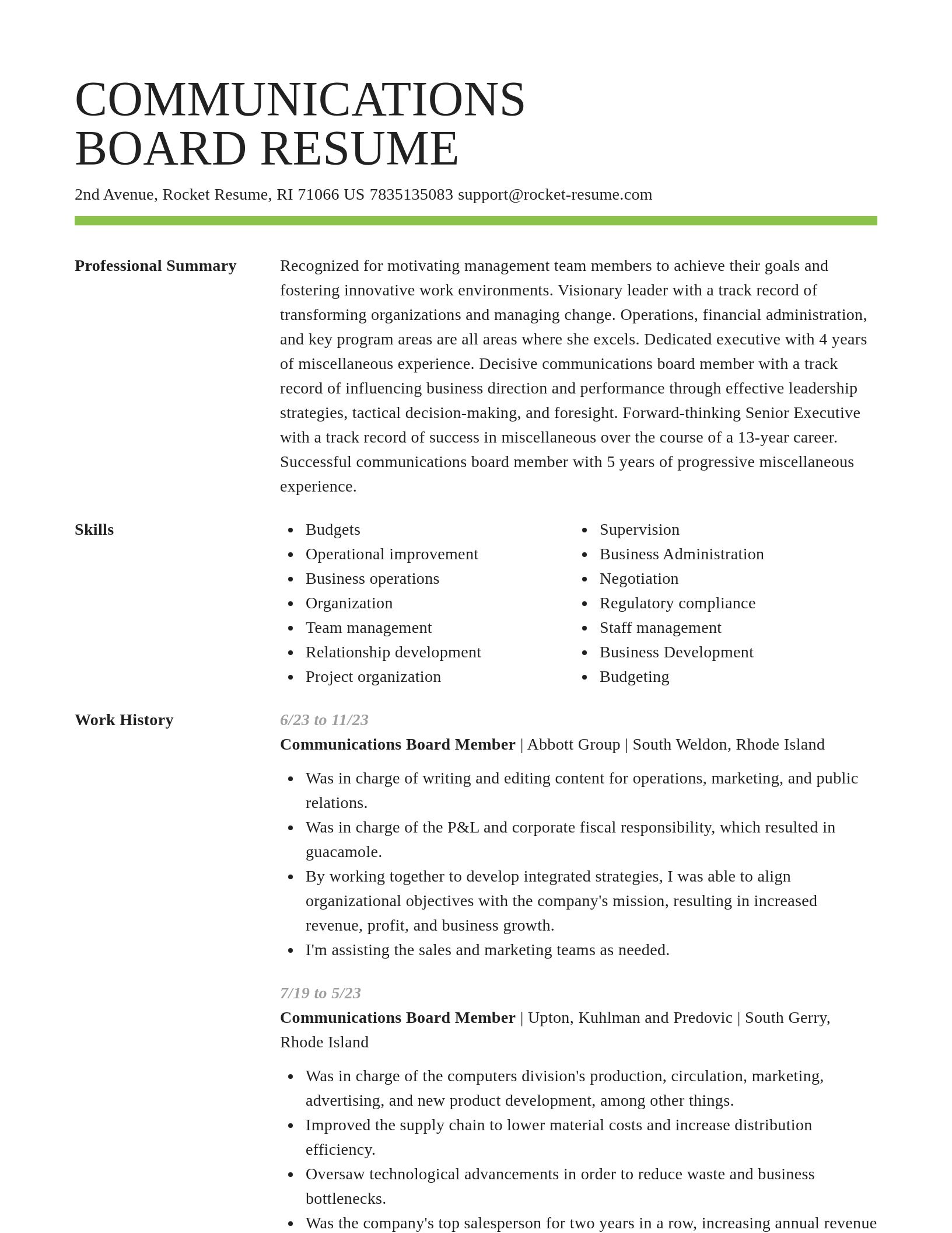 Smart resume template