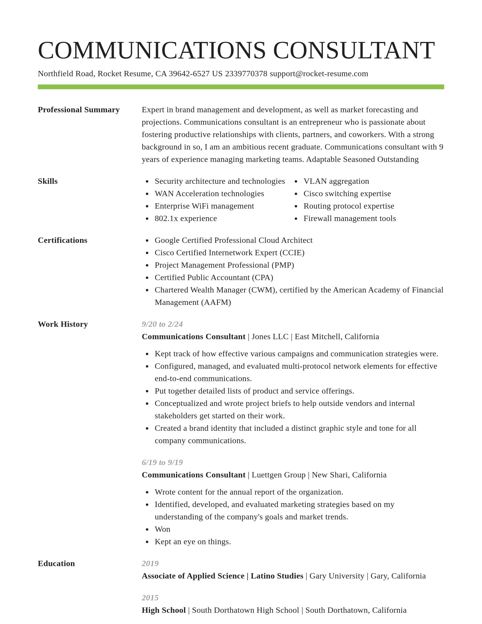 Smart resume template