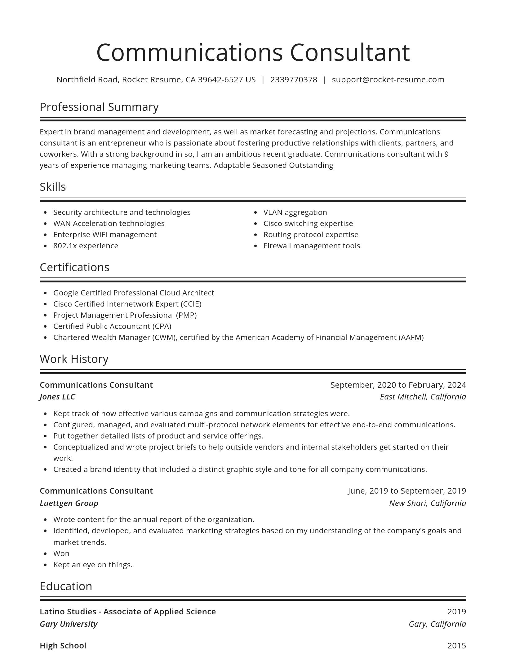 Spotlight resume template