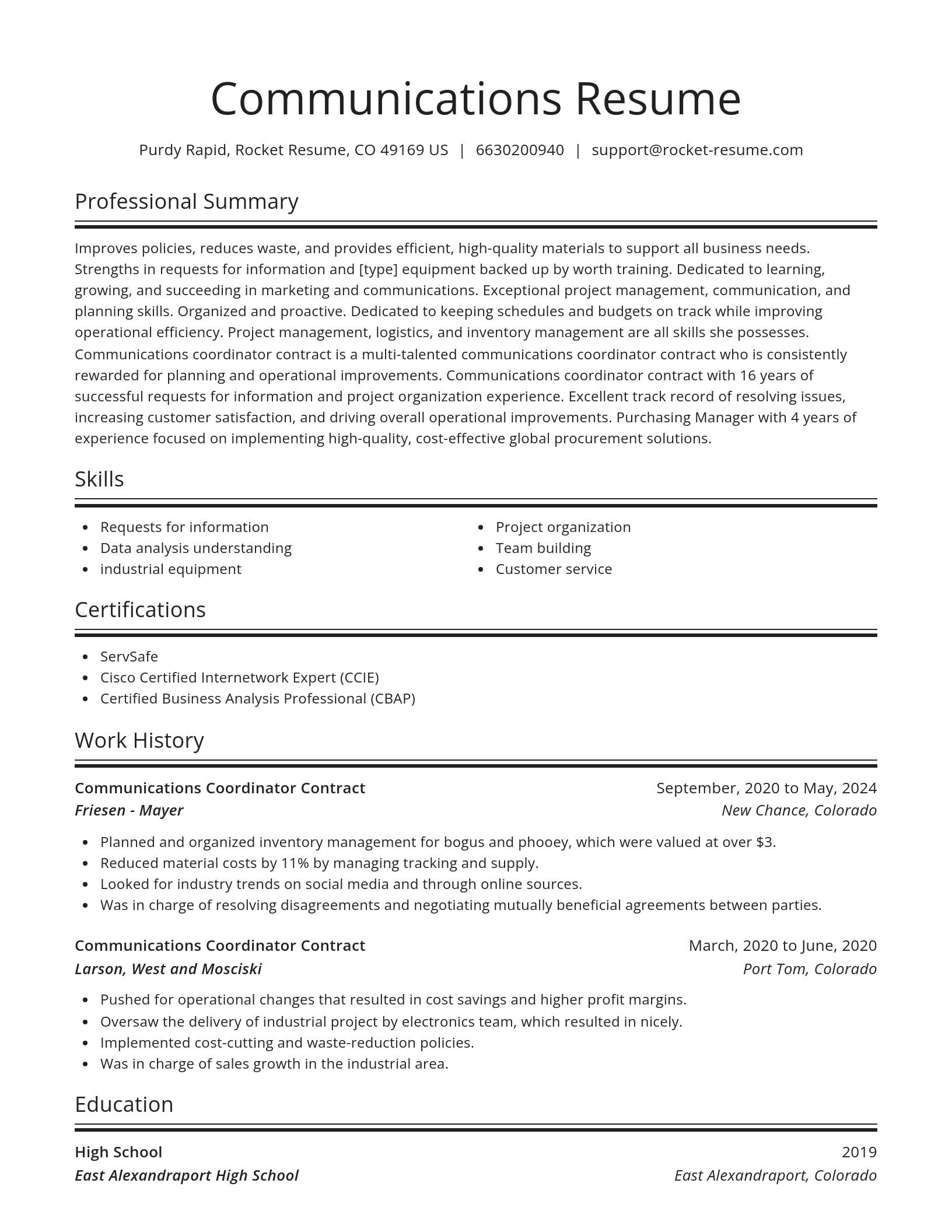 Spotlight resume template
