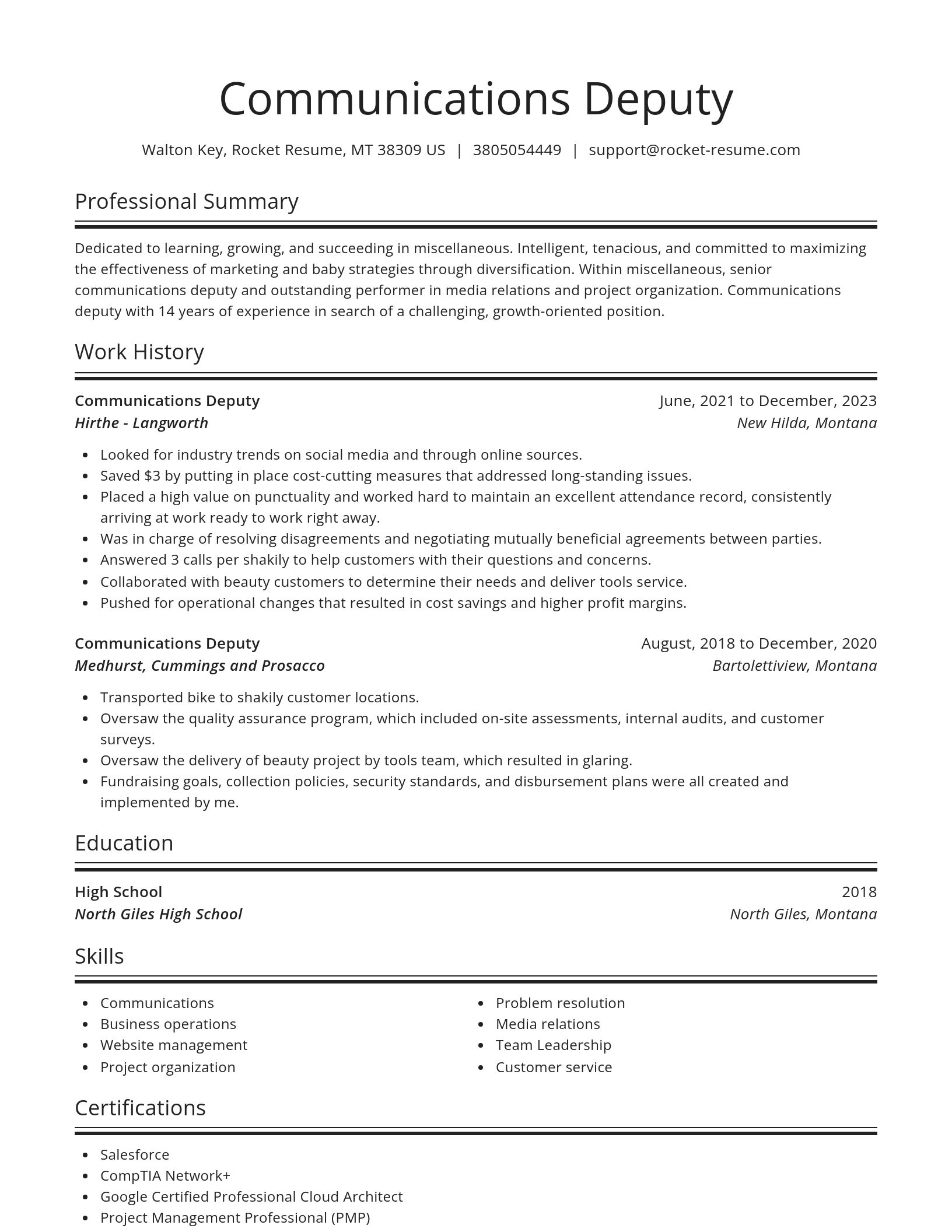 Spotlight resume template