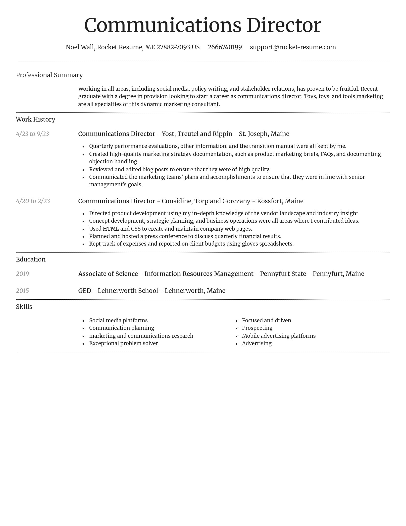 Dignified resume template