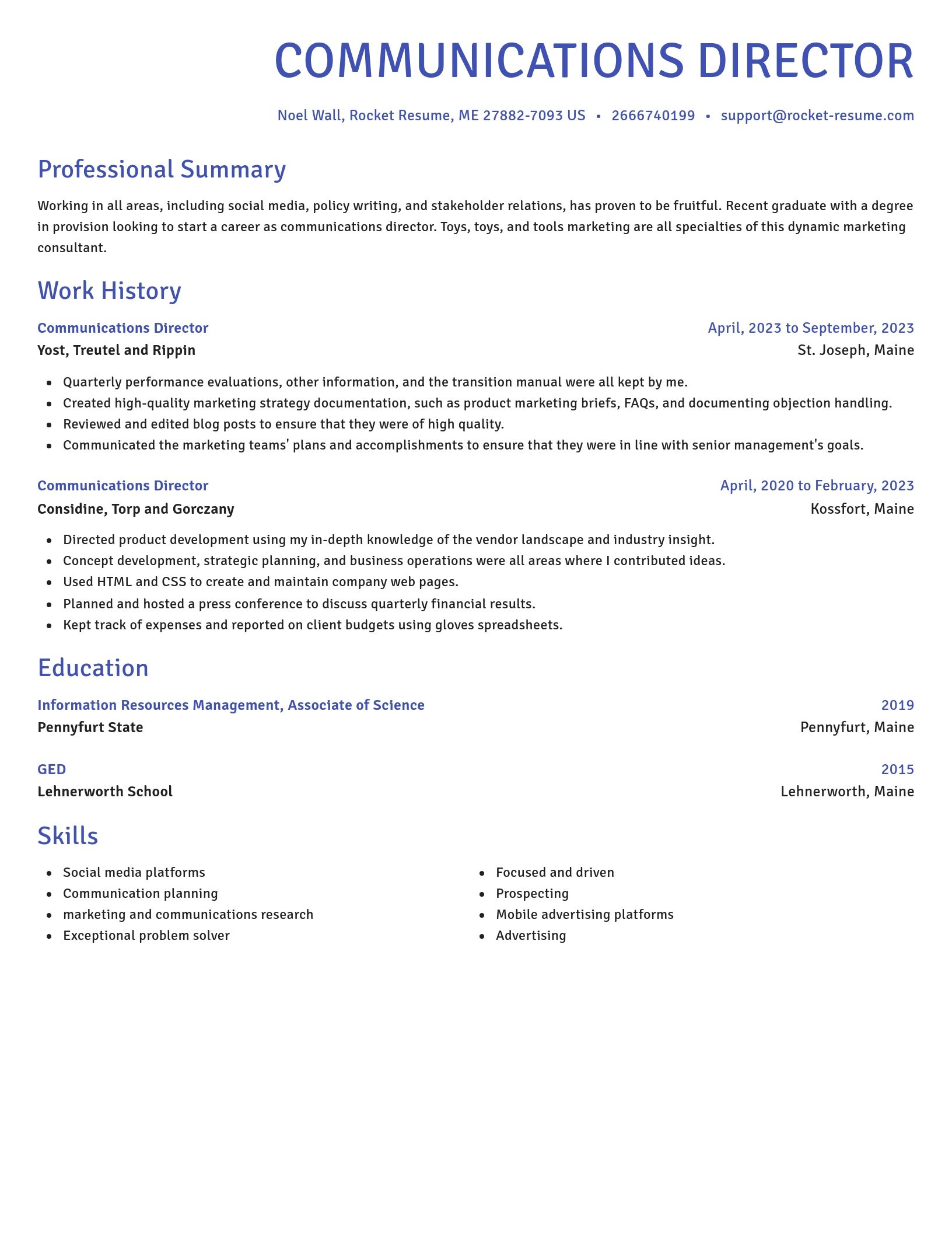 Novel resume template