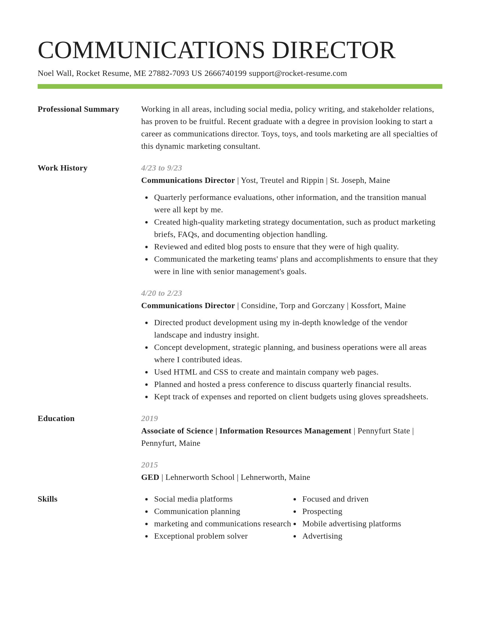 Smart resume template
