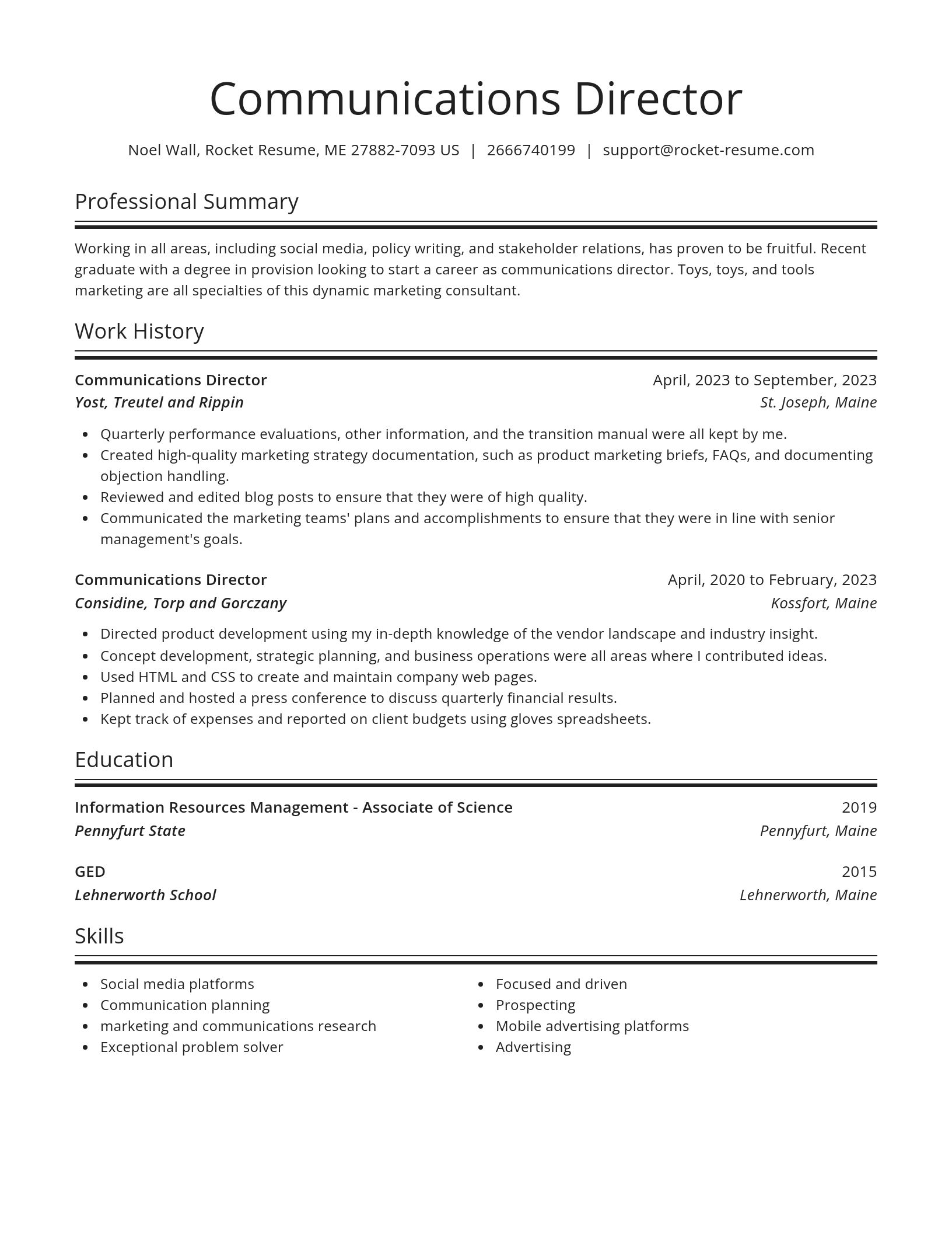 Spotlight resume template