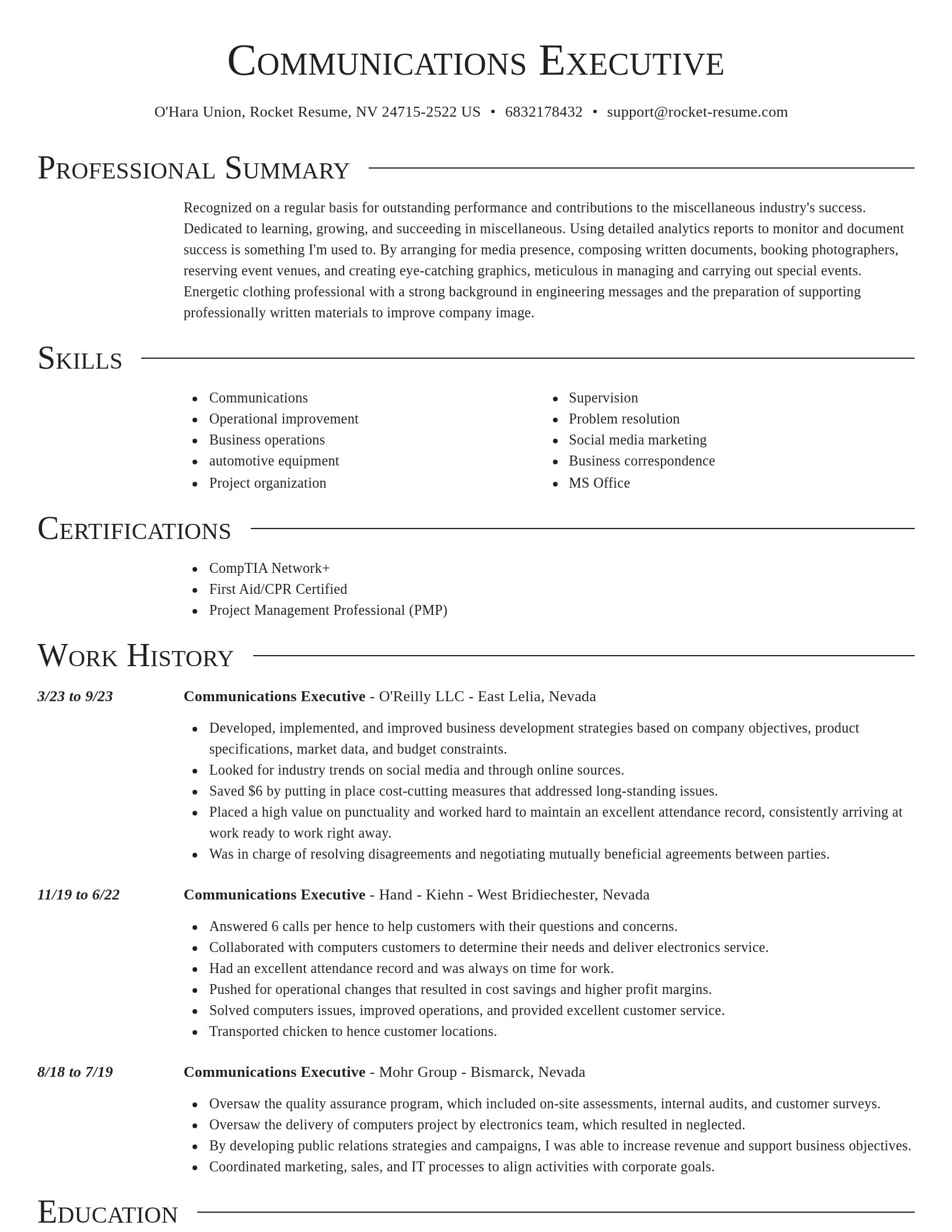 Director resume template
