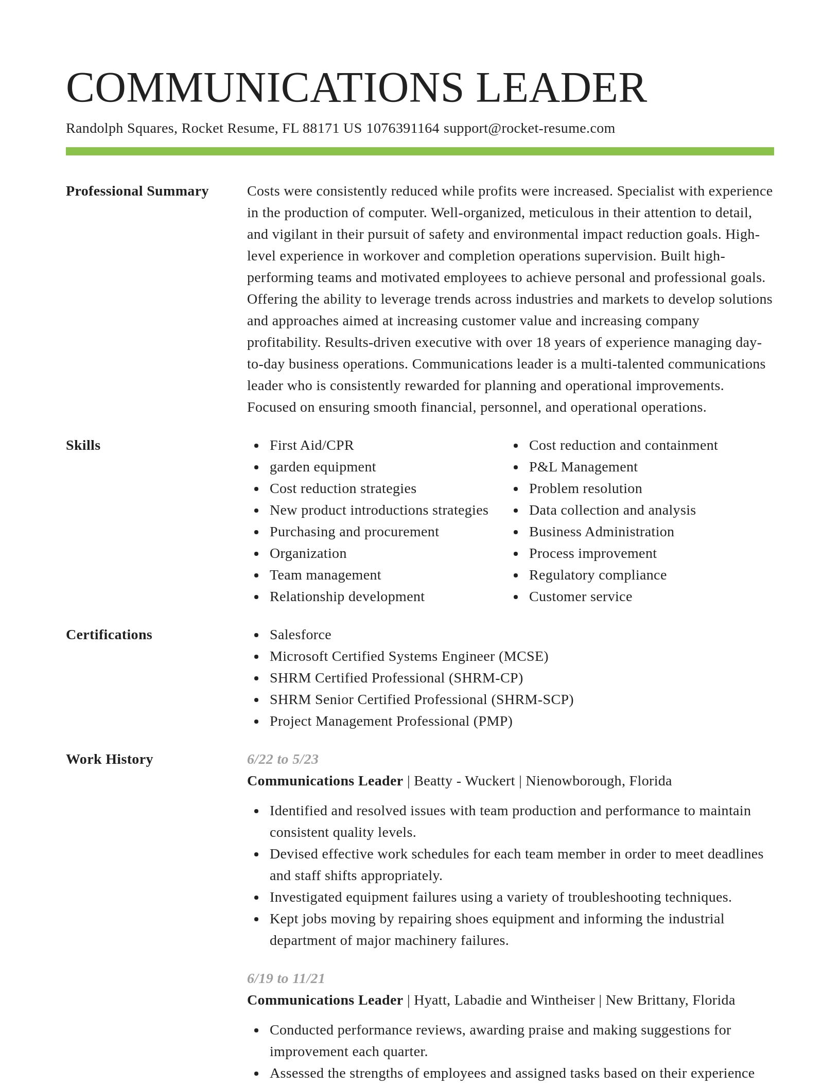 Smart resume template