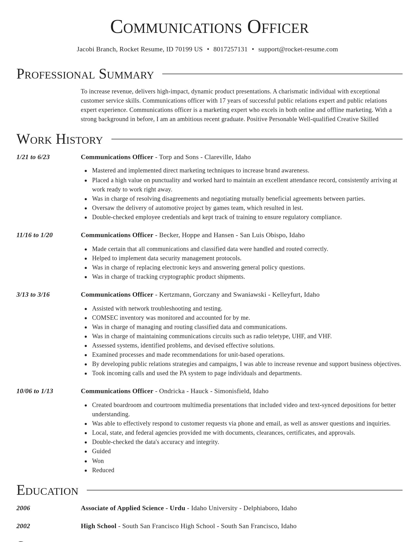 Director resume template