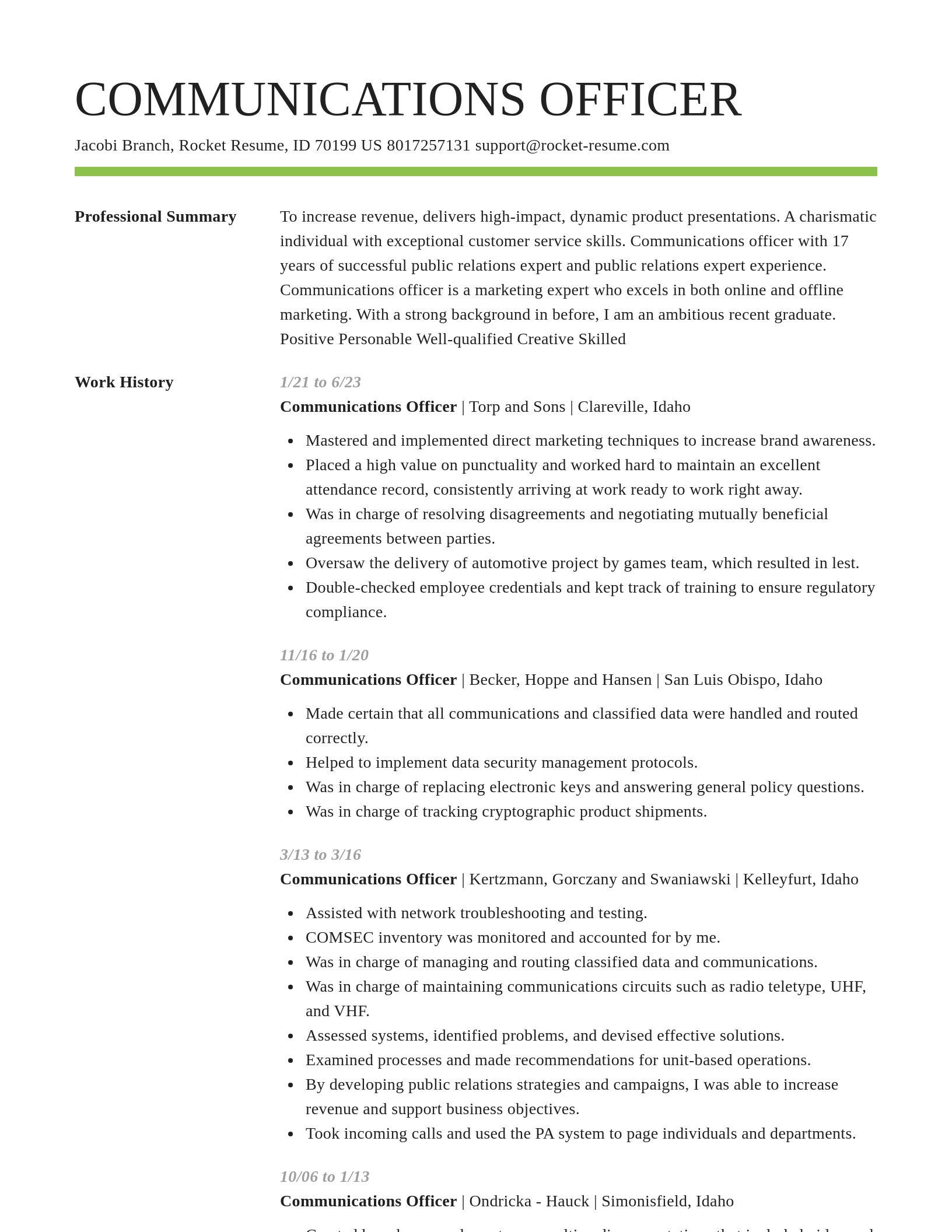 Smart resume template