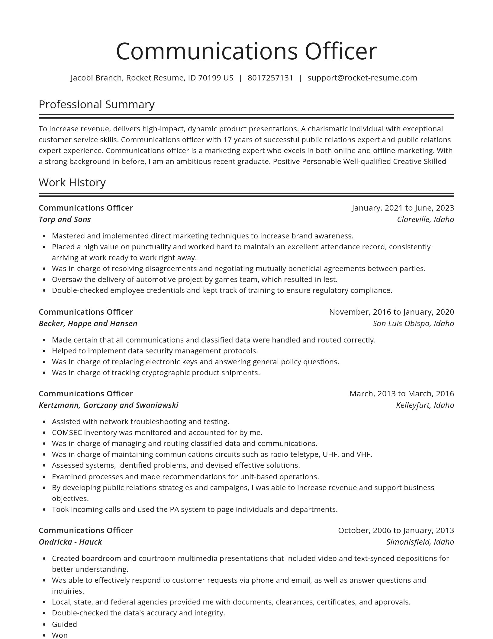 Spotlight resume template