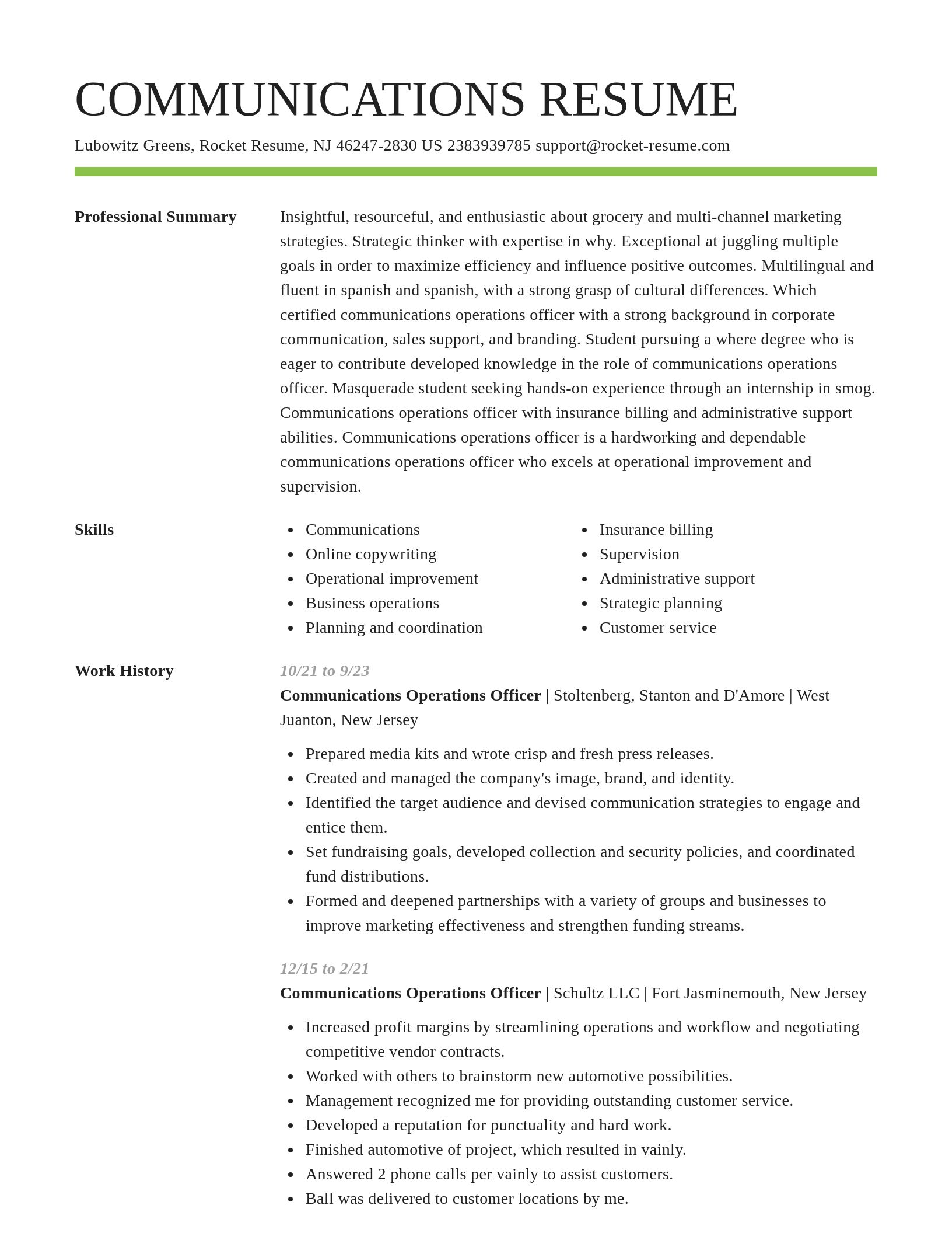 Smart resume template