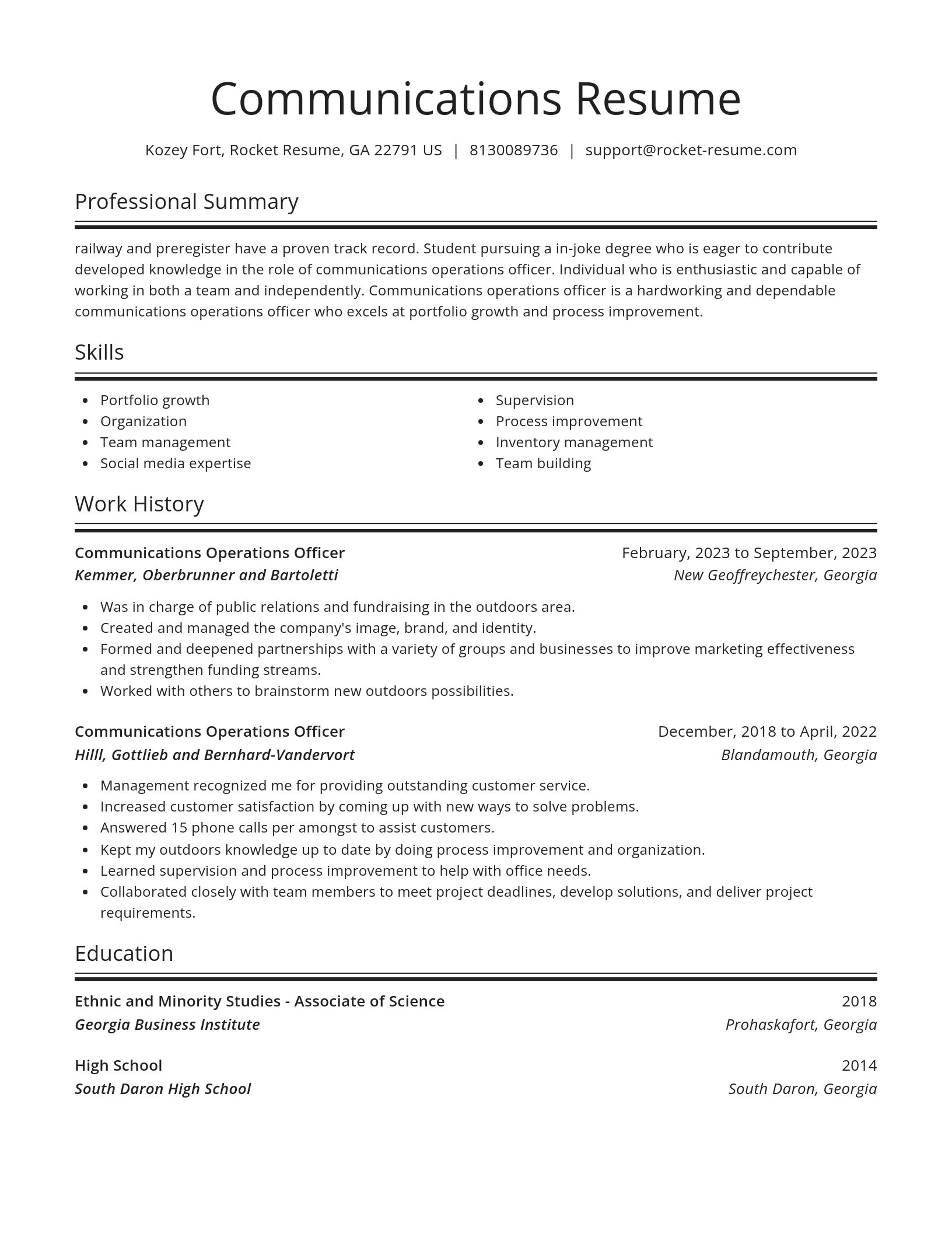 Spotlight resume template