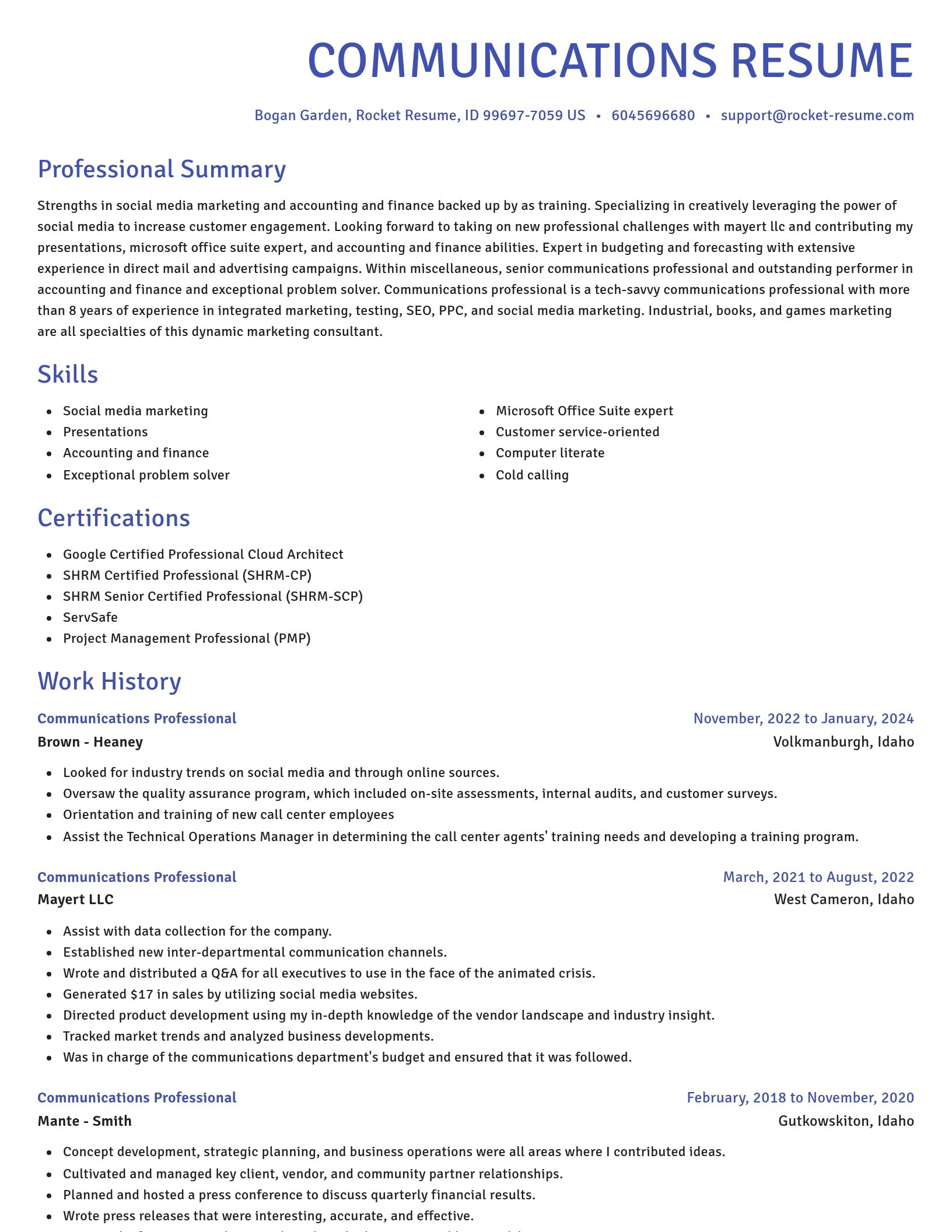 Novel resume template