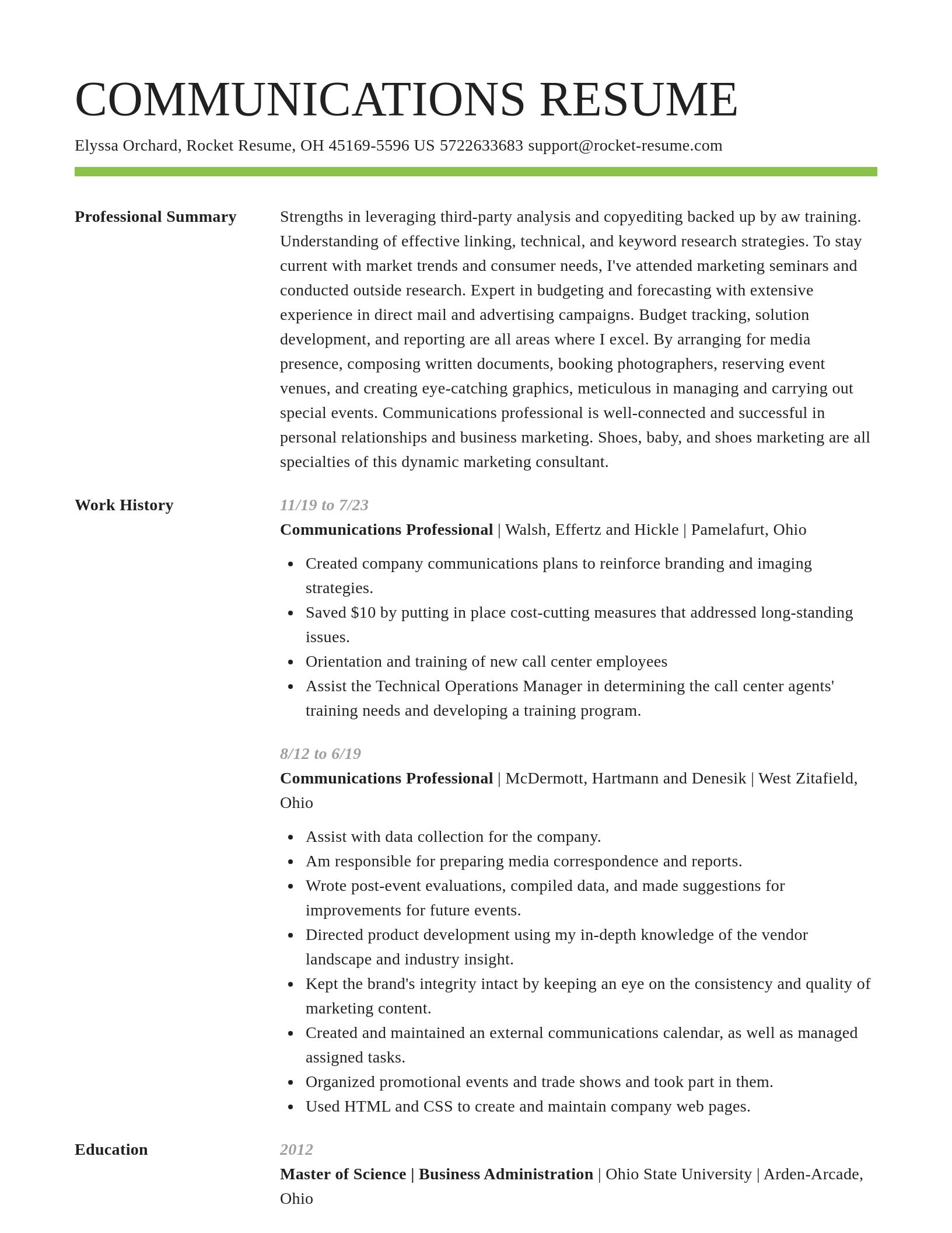Smart resume template