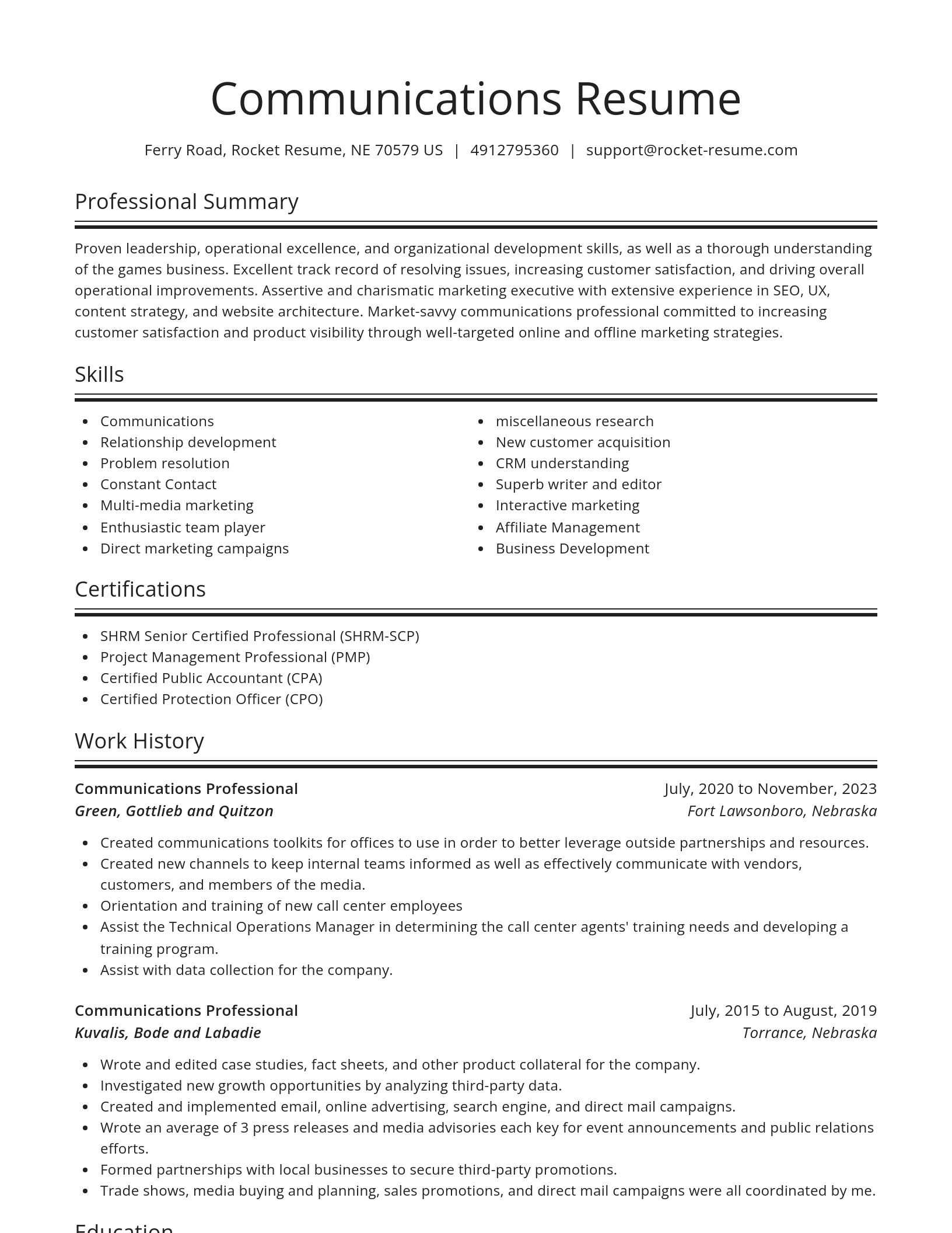 Spotlight resume template