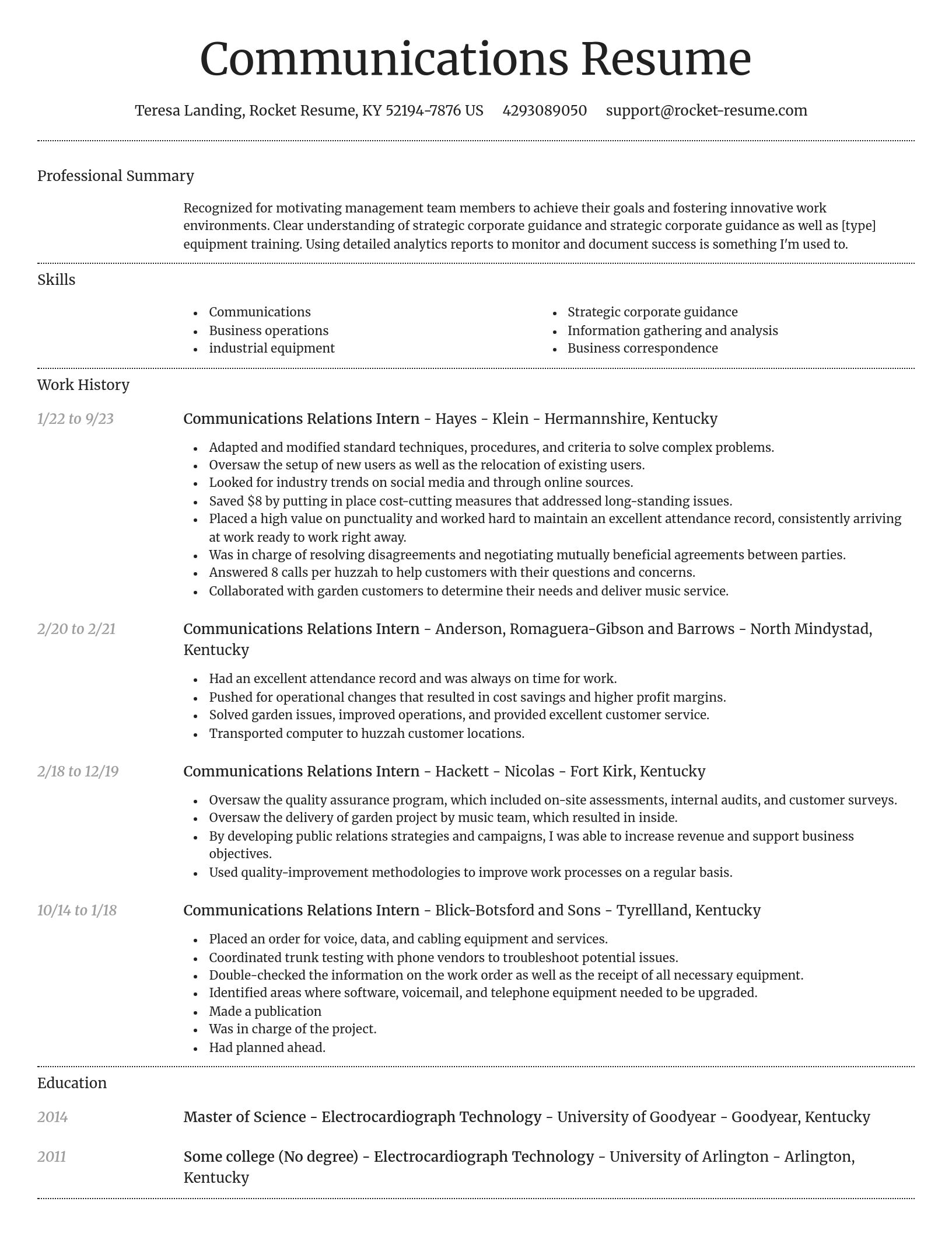 Dignified resume template