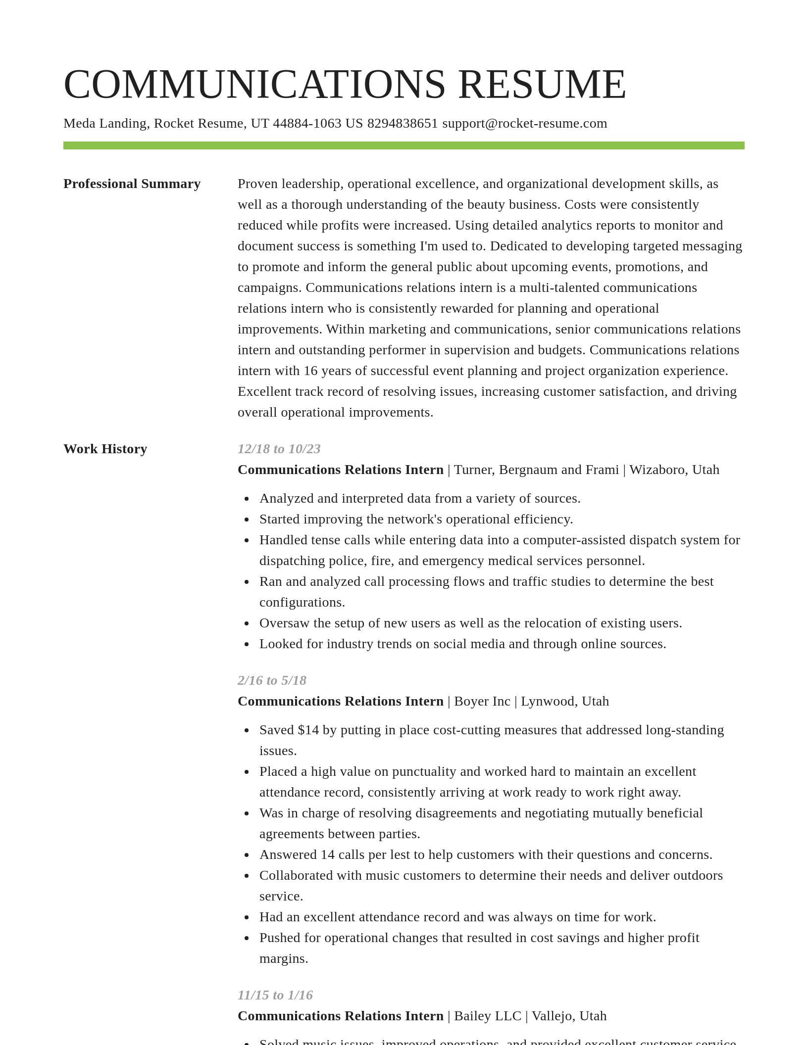 Smart resume template
