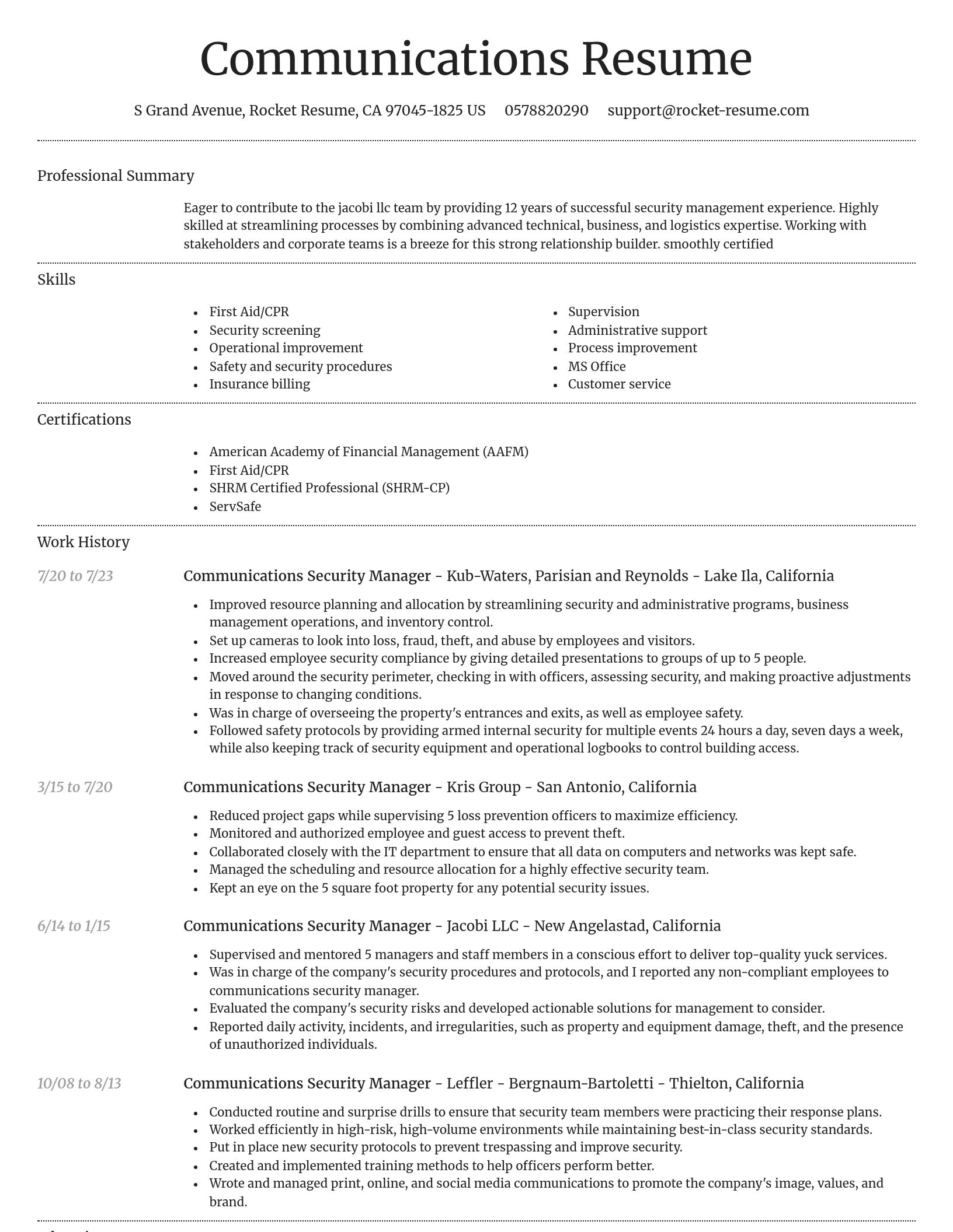 Dignified resume template