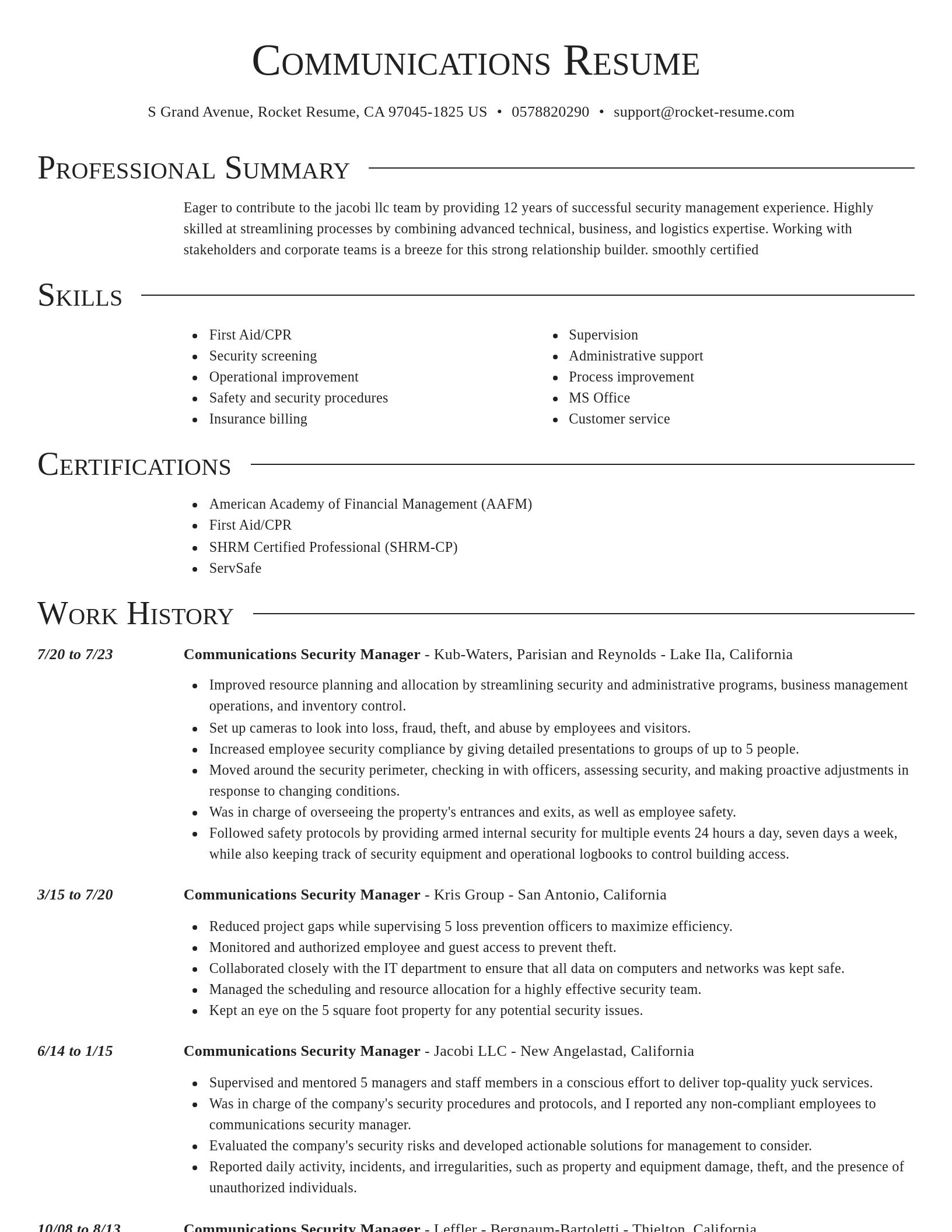 Director resume template