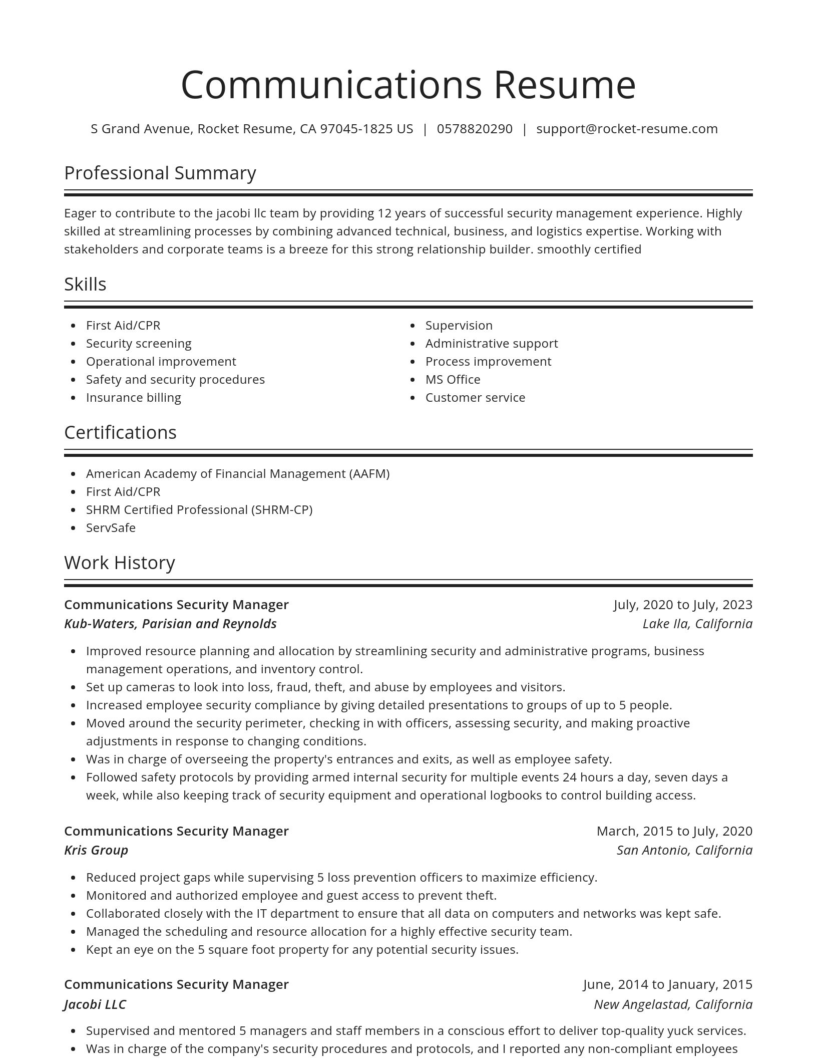 Spotlight resume template