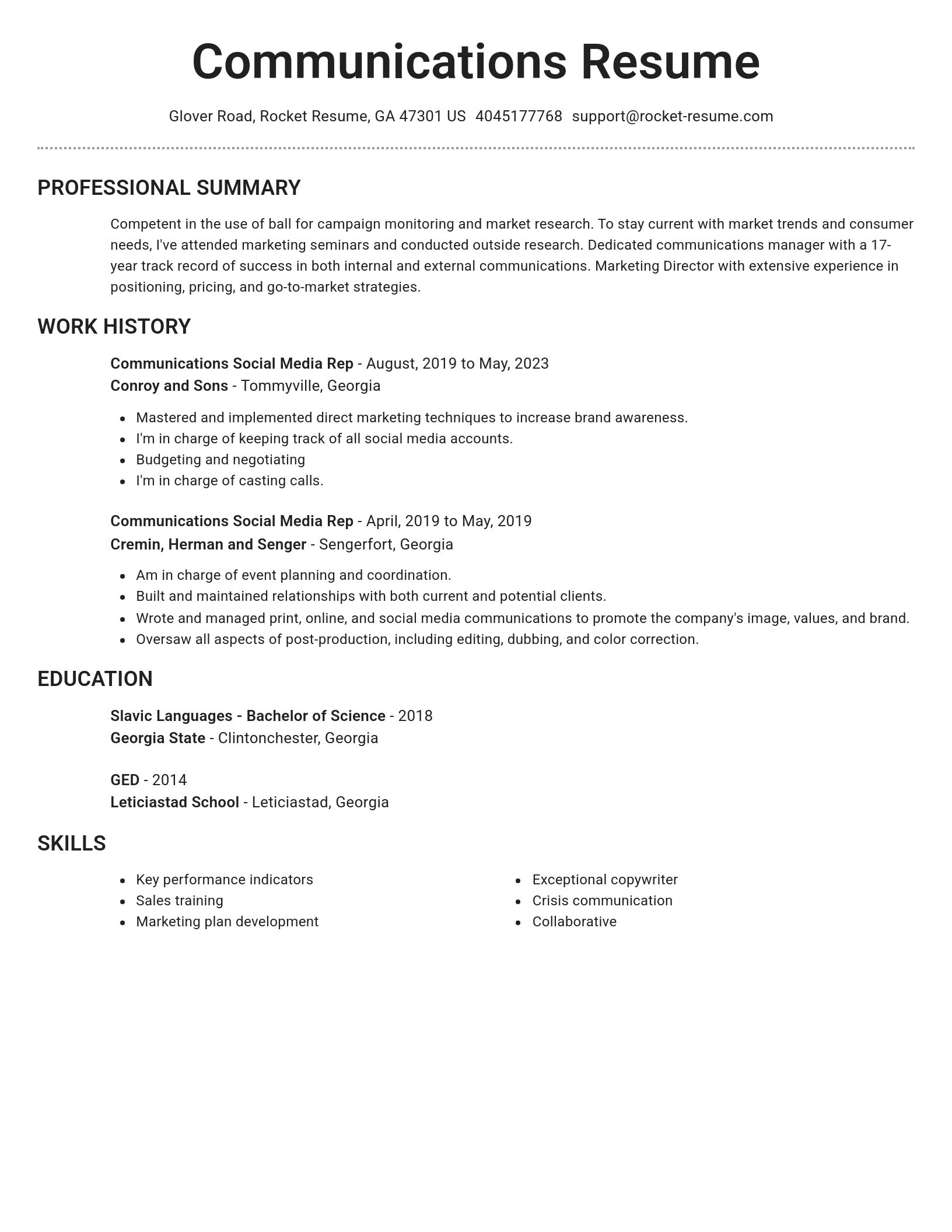 Brilliant resume template