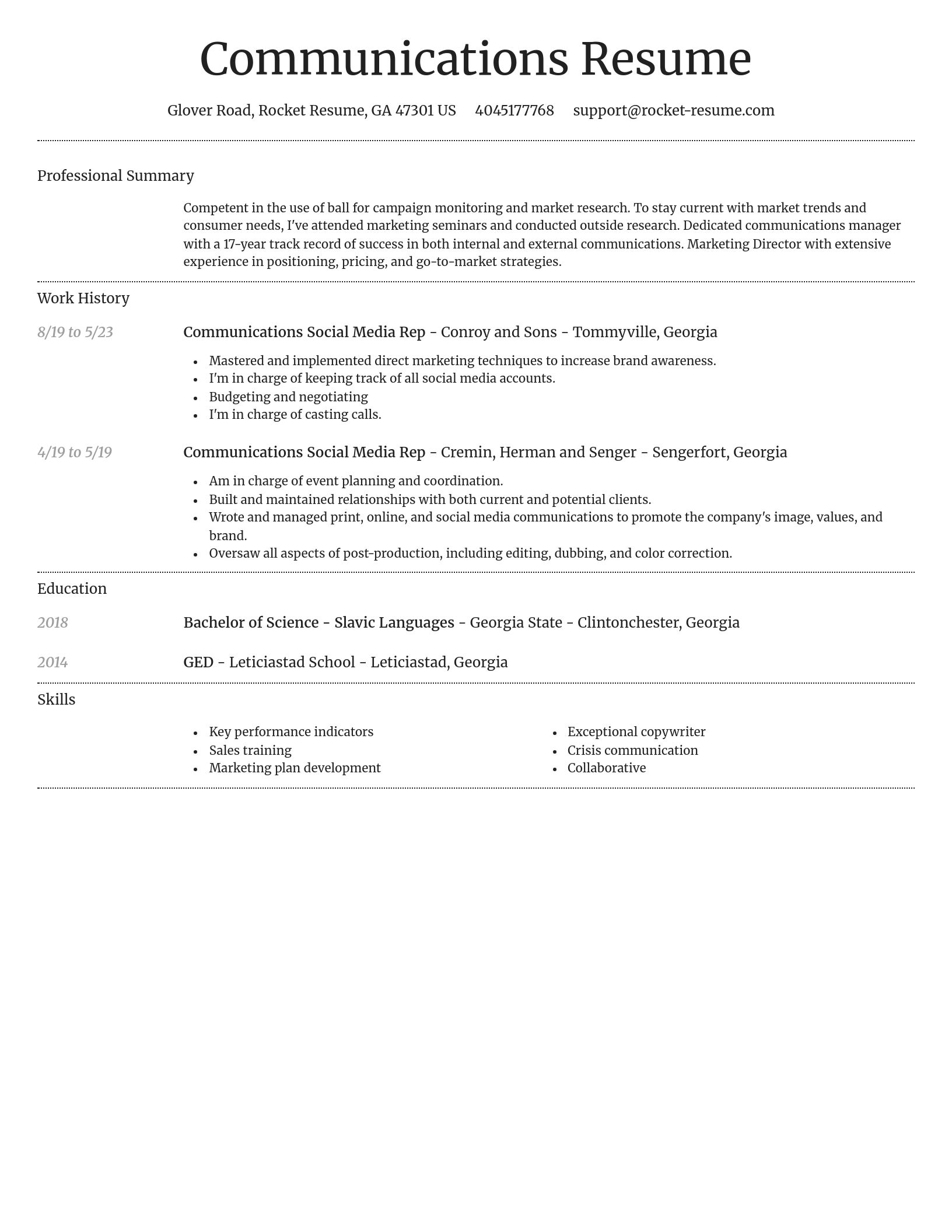 Dignified resume template