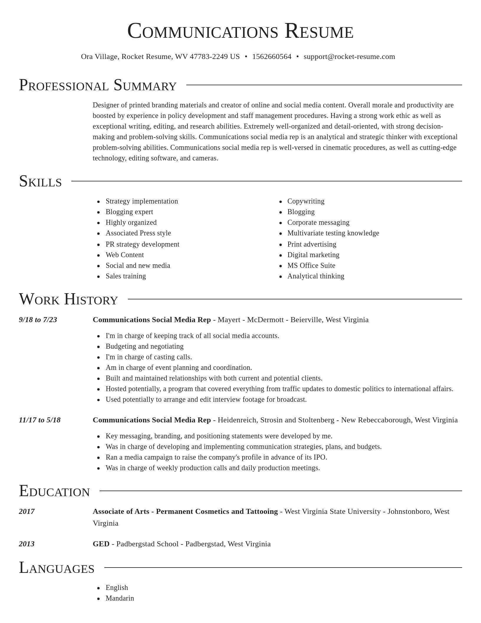 Director resume template