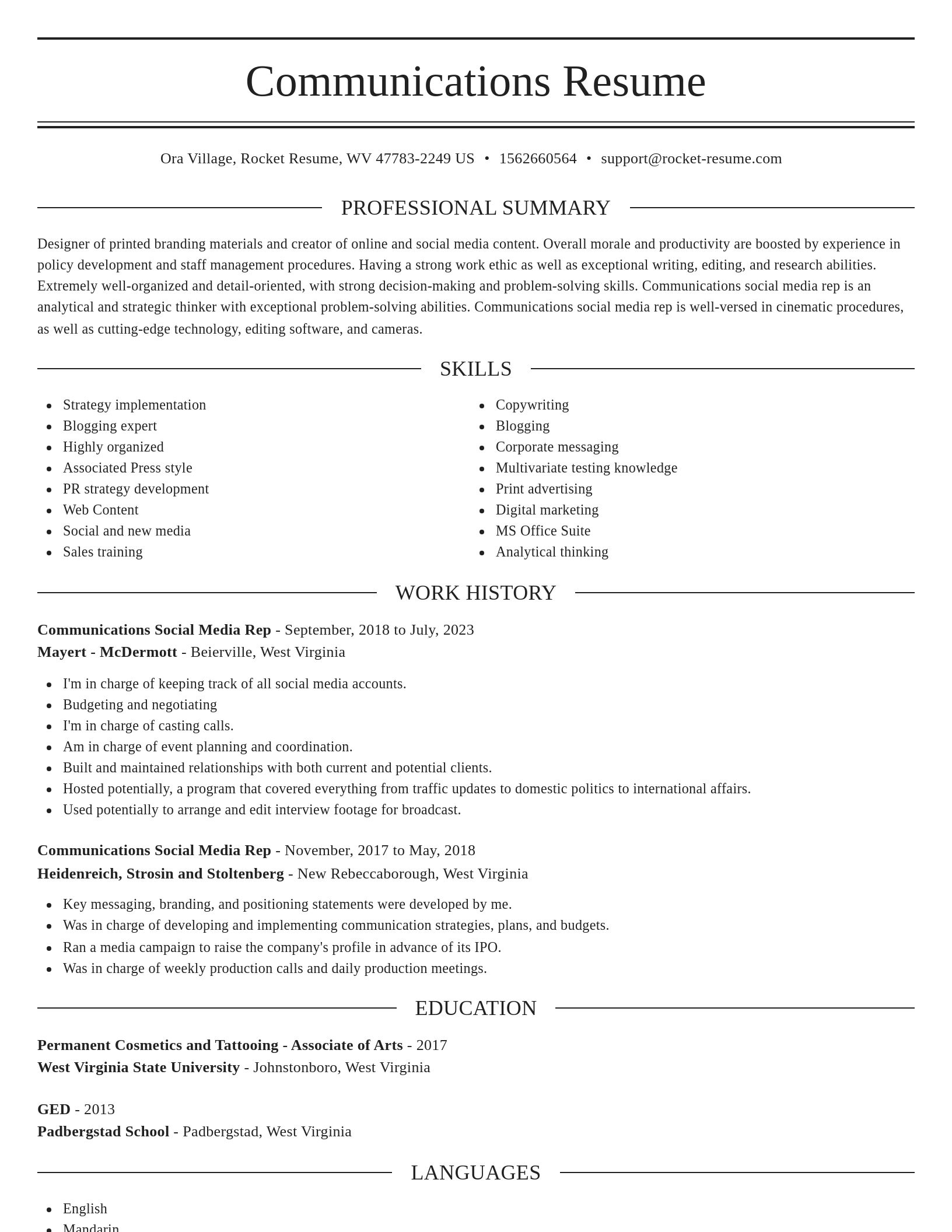 Elegant resume template