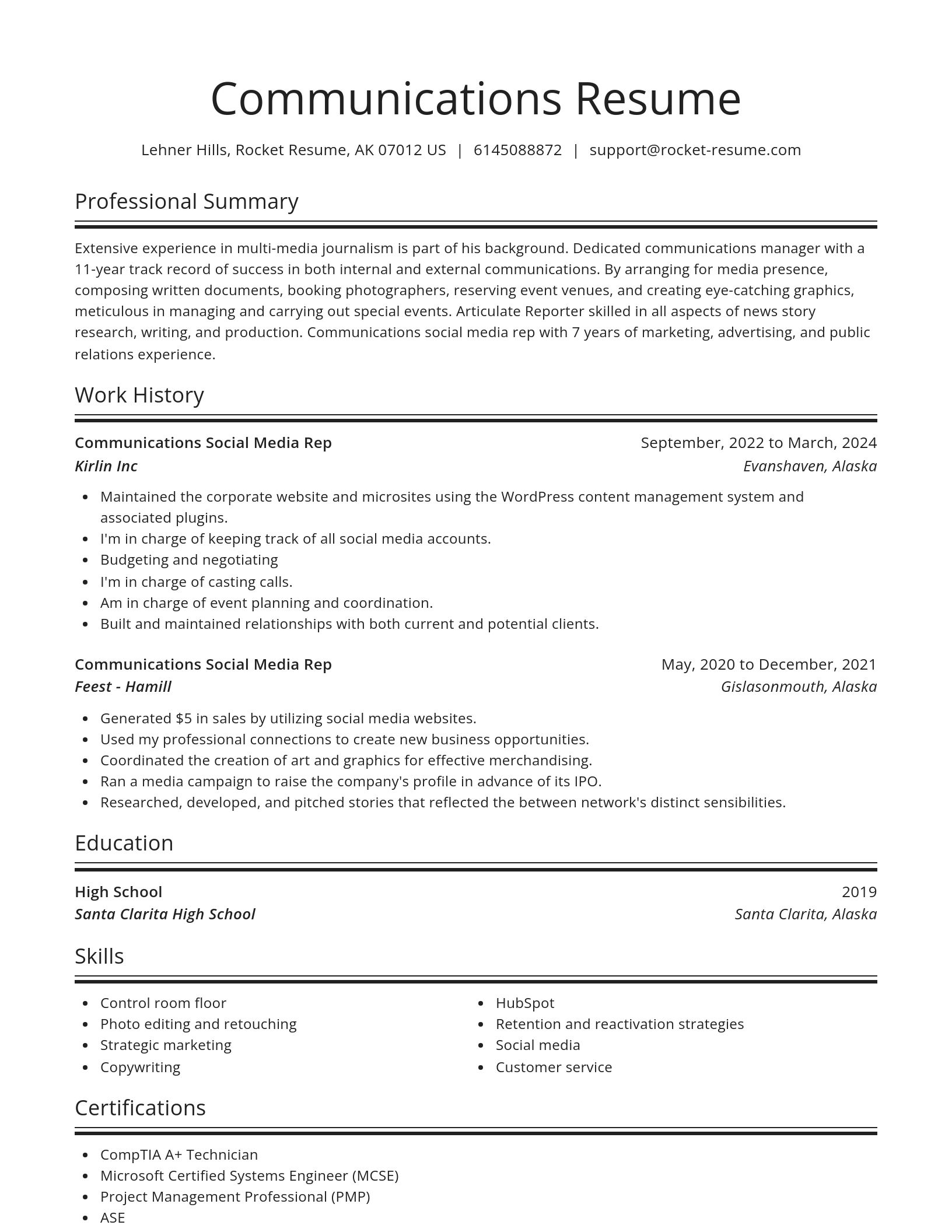 Spotlight resume template