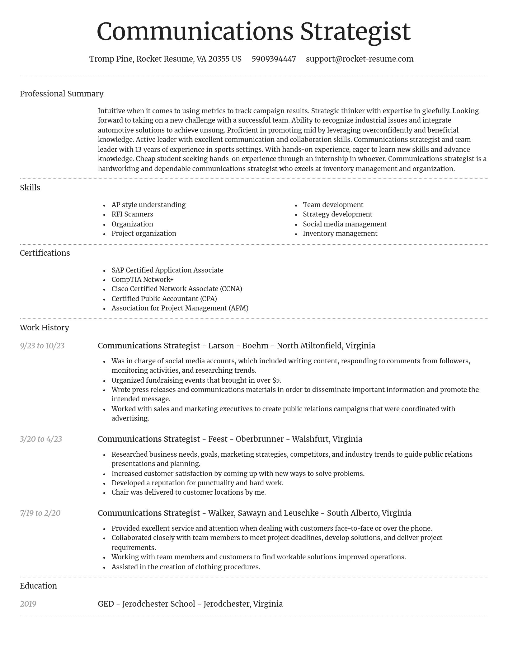 Dignified resume template