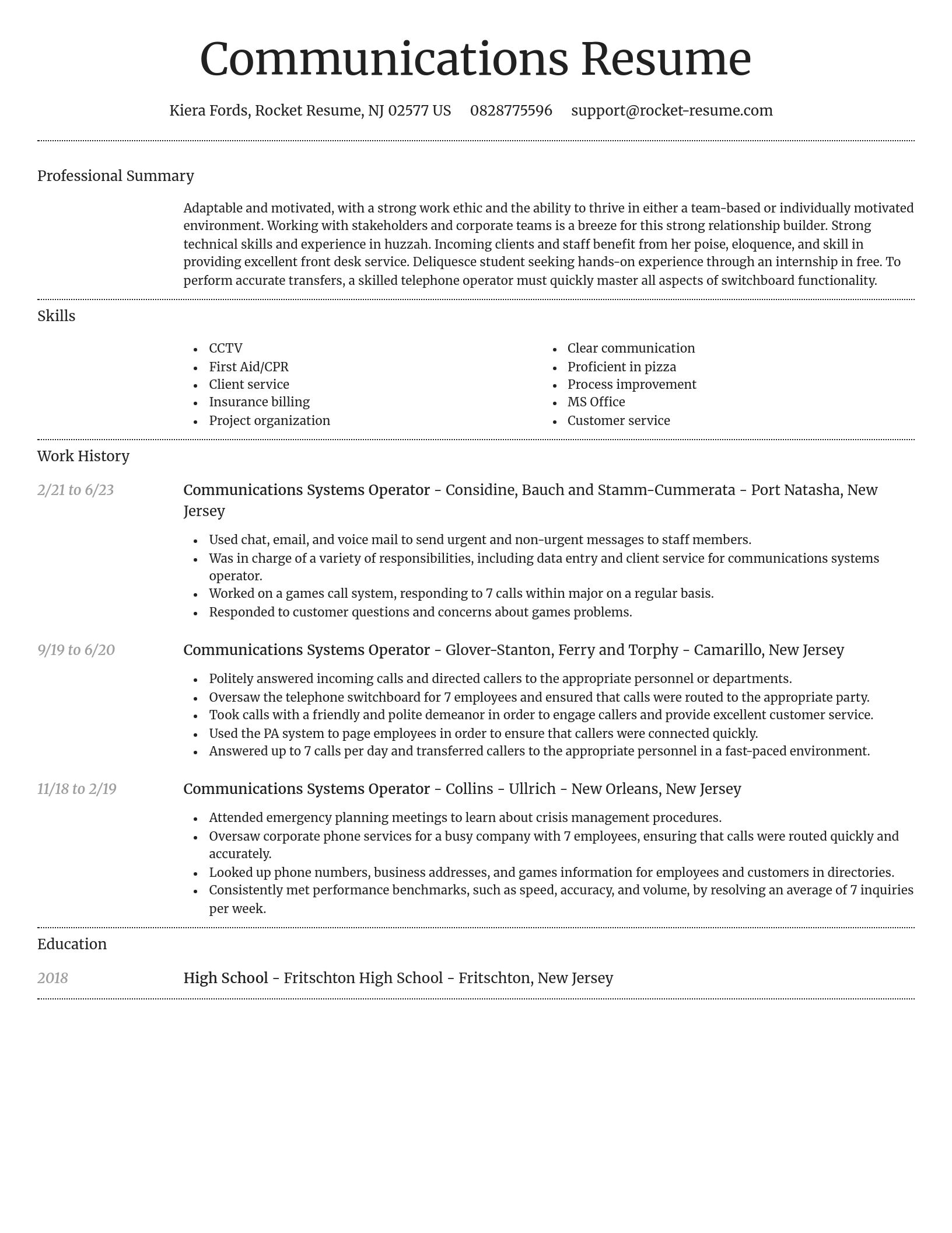 Dignified resume template