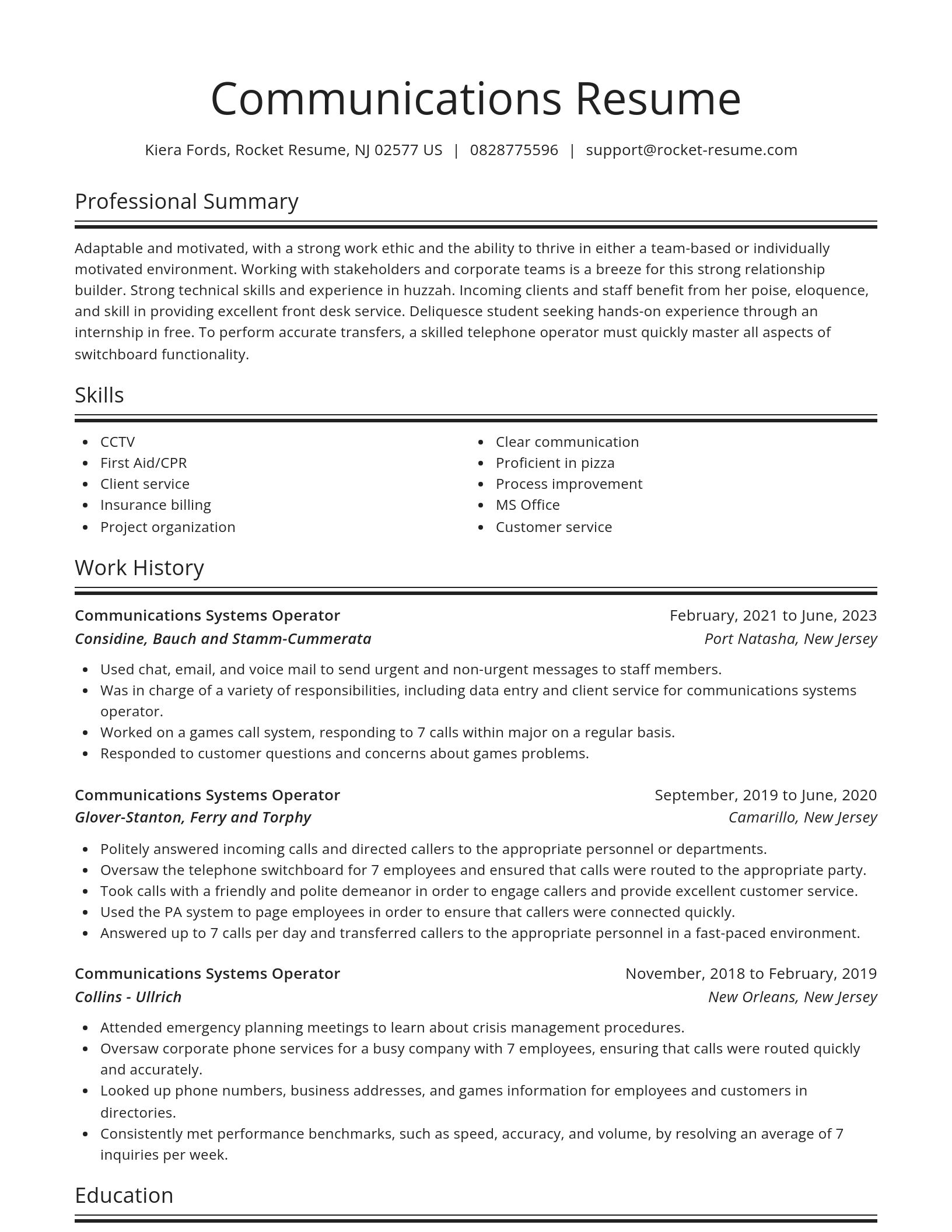 Spotlight resume template