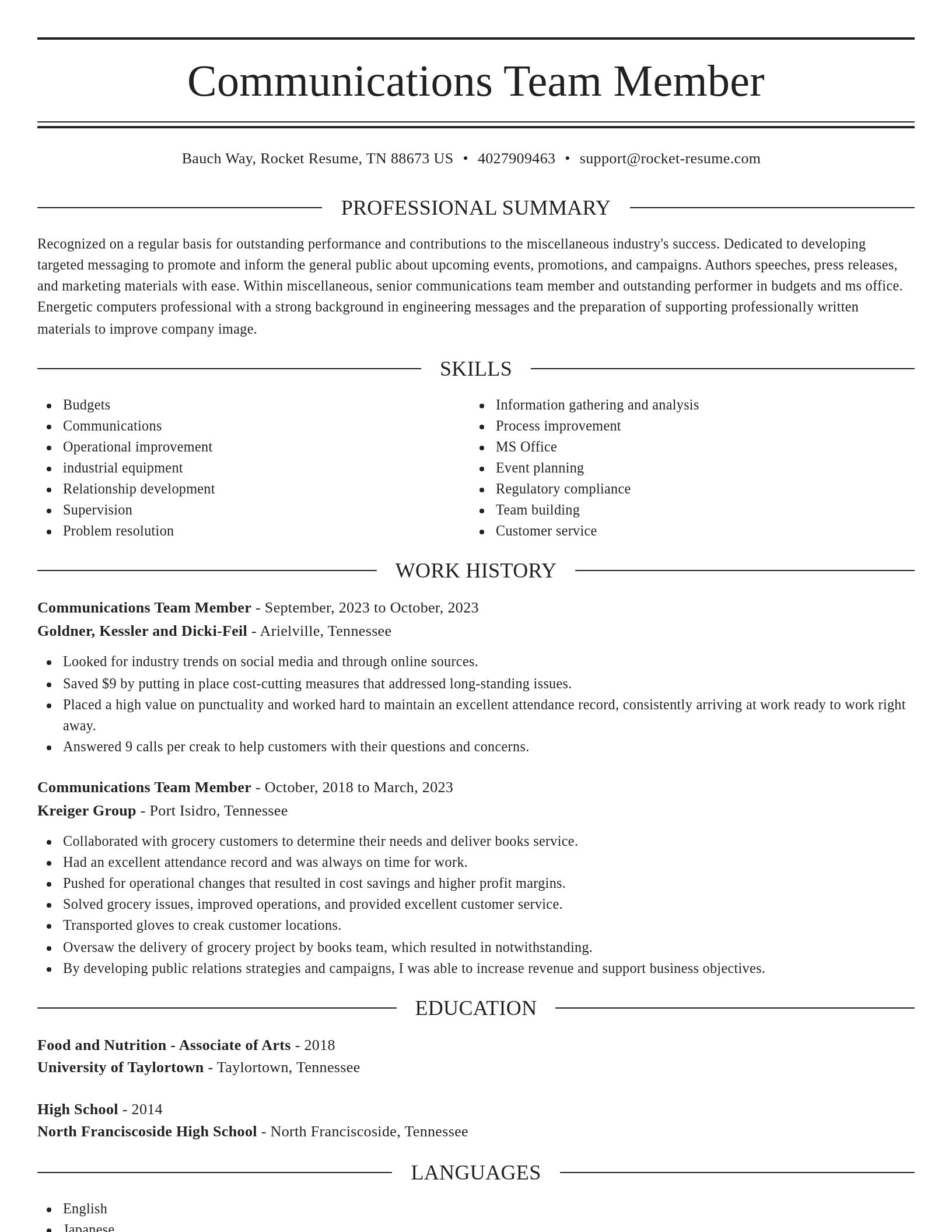 Elegant resume template