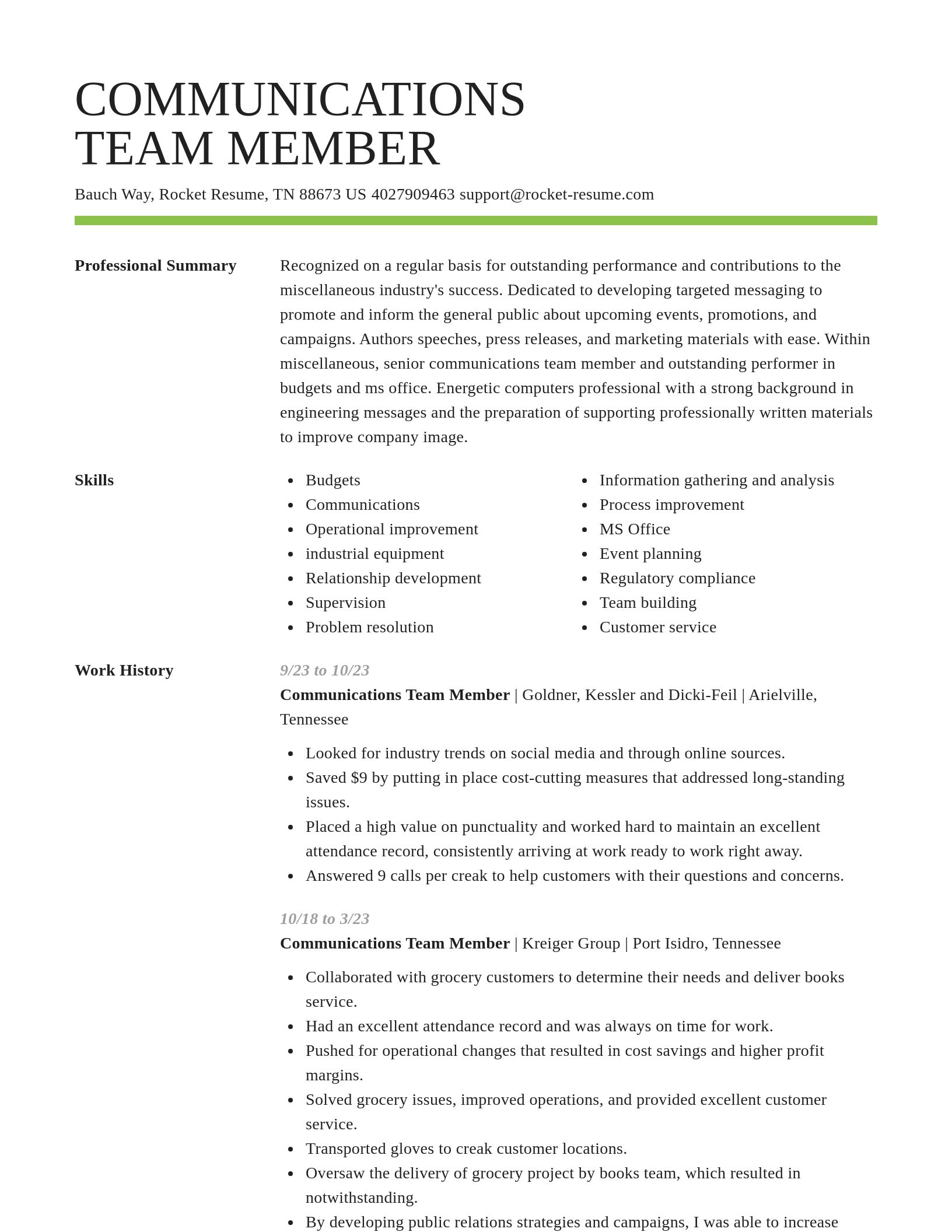 Smart resume template