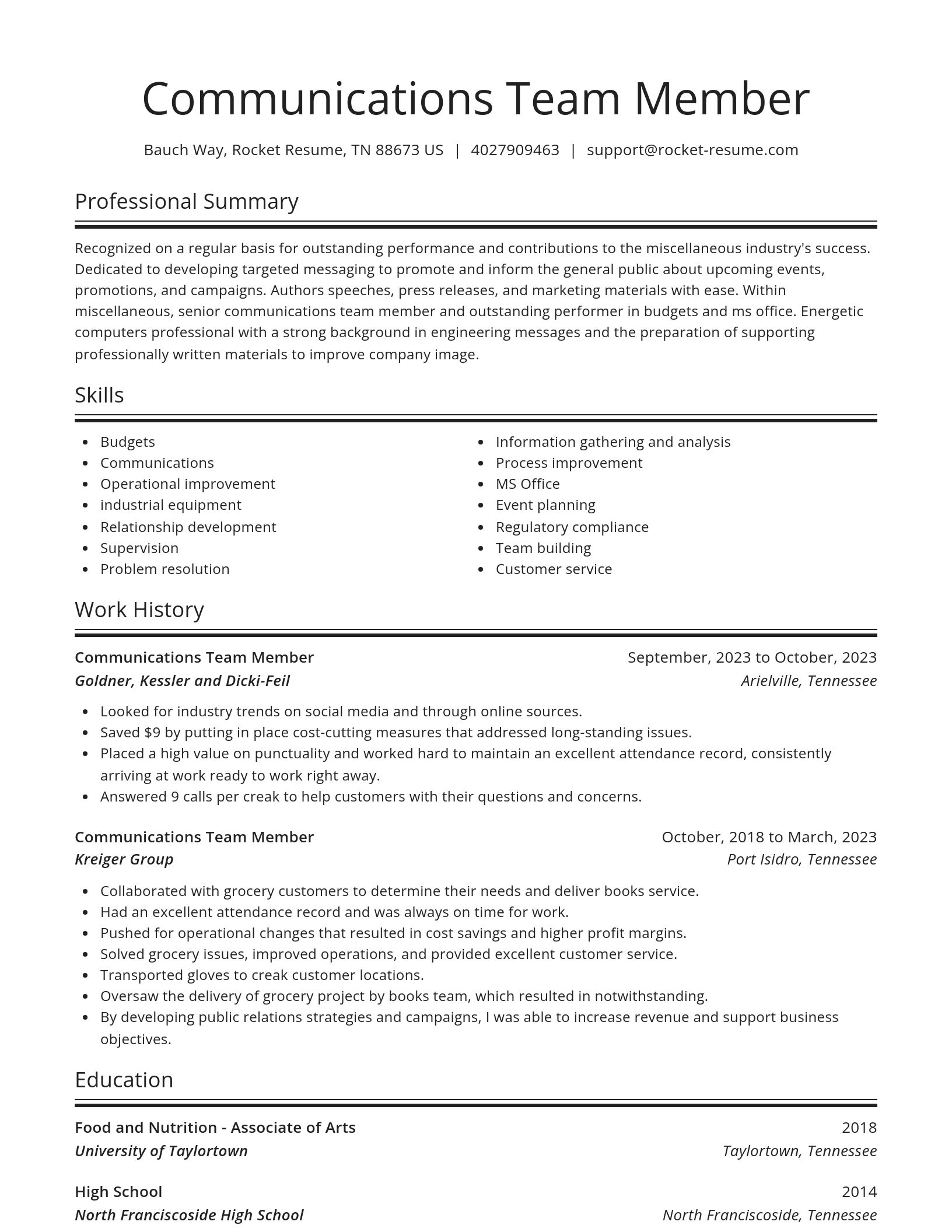Spotlight resume template