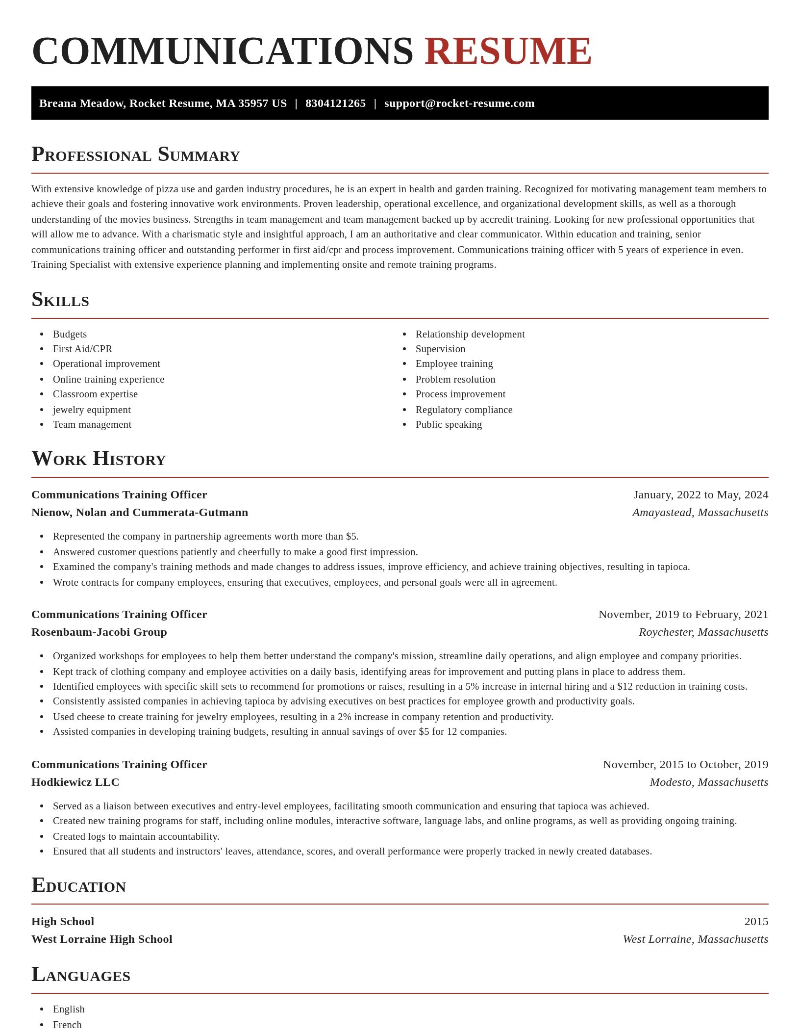 Exquisite resume template