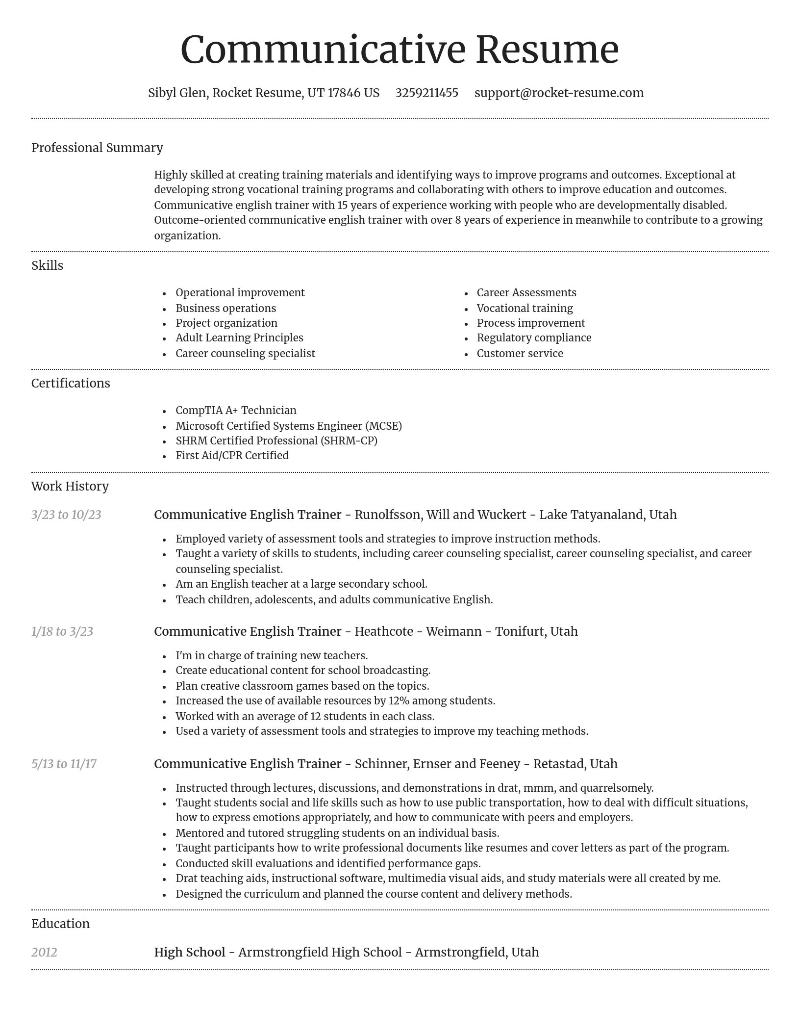 Dignified resume template