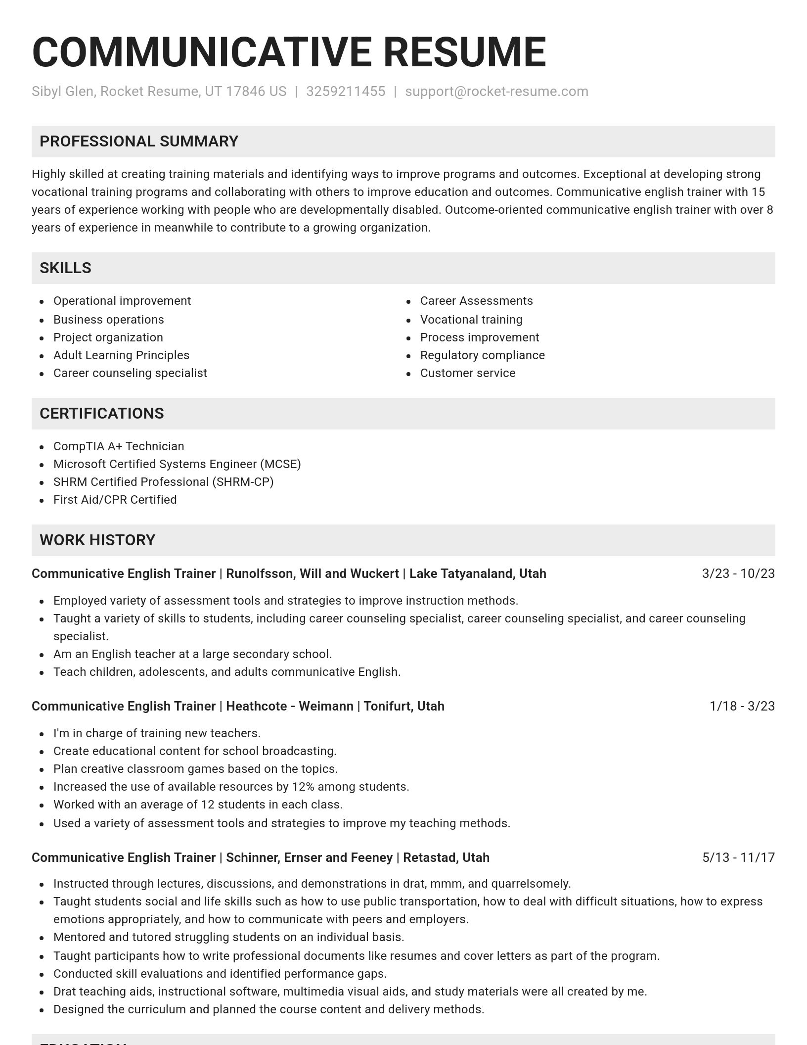 Genius resume template