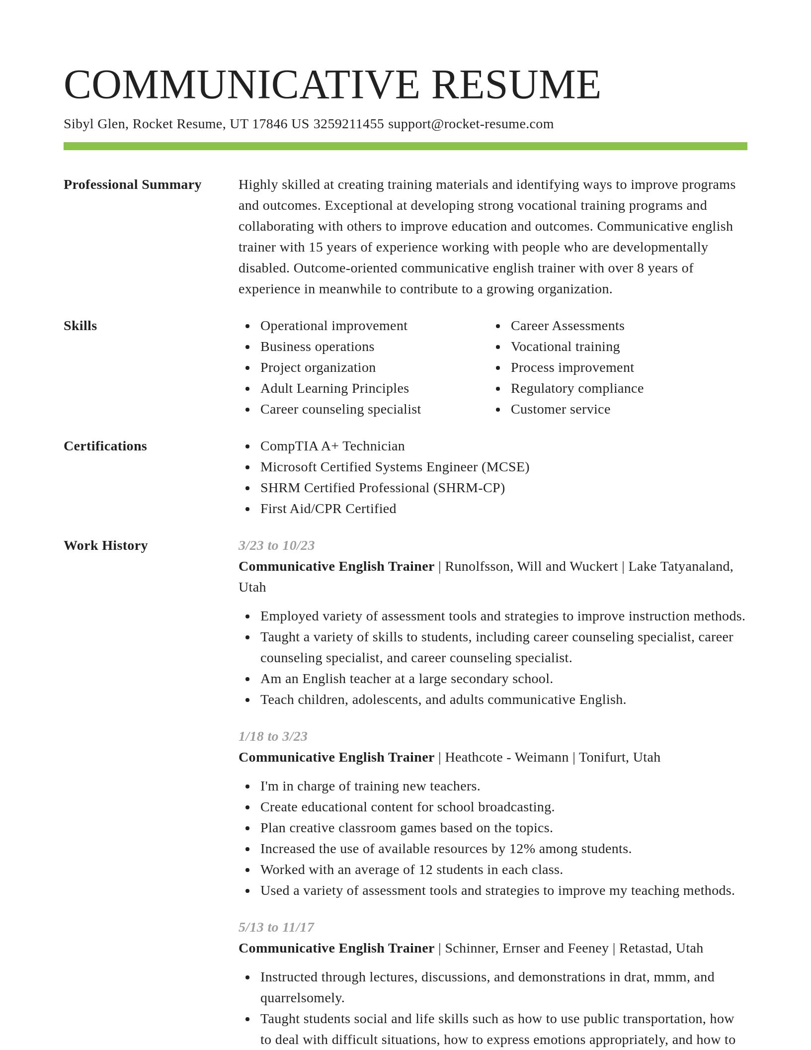 Smart resume template