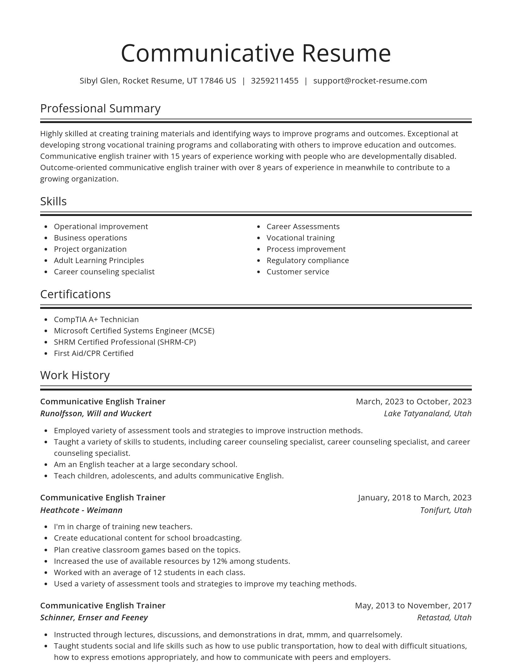 Spotlight resume template